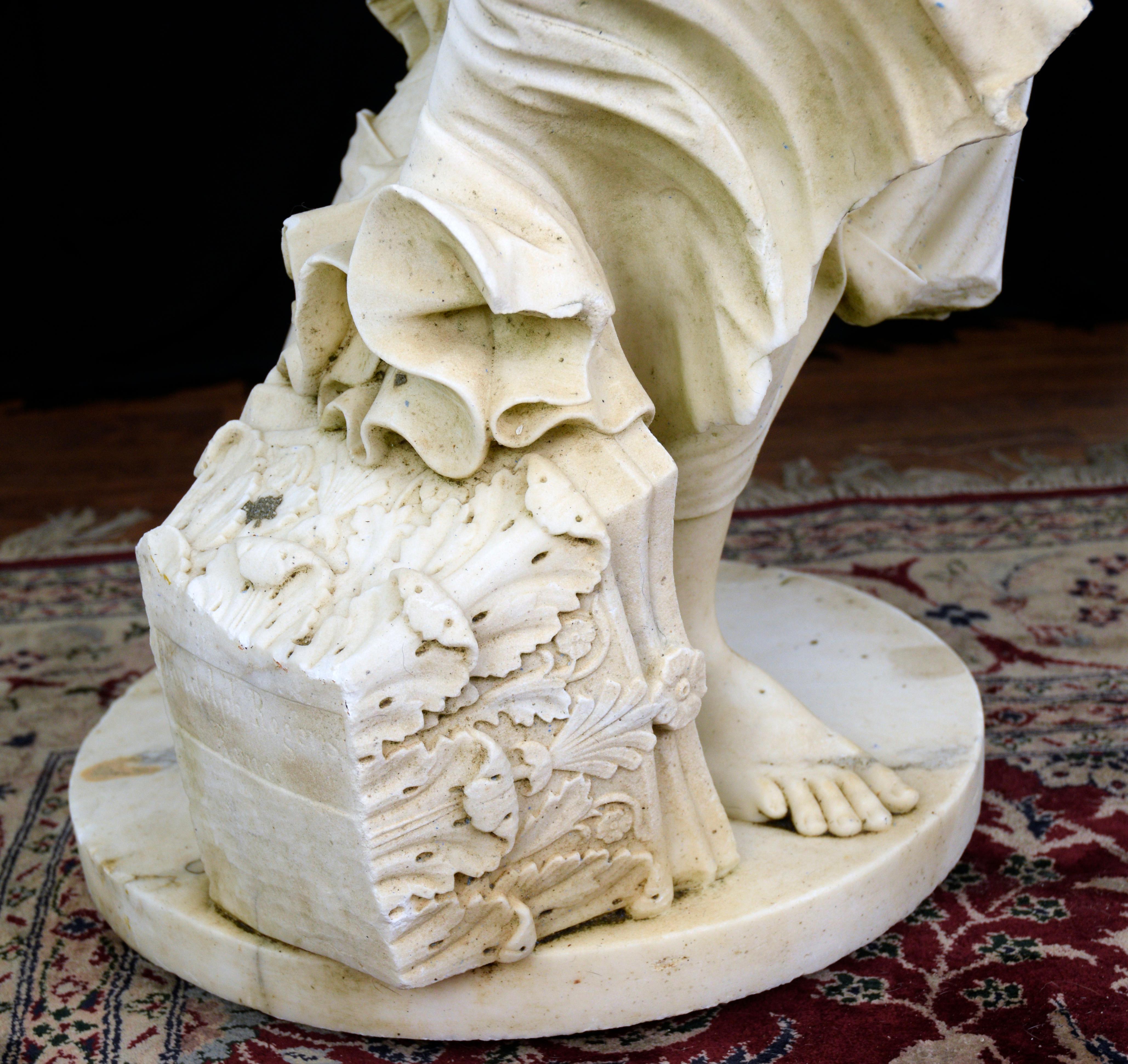 NYDIA, THE BLIND FLOWER GIRL OF POMPEII Marble Sculpture 1856-1870 For Sale 13