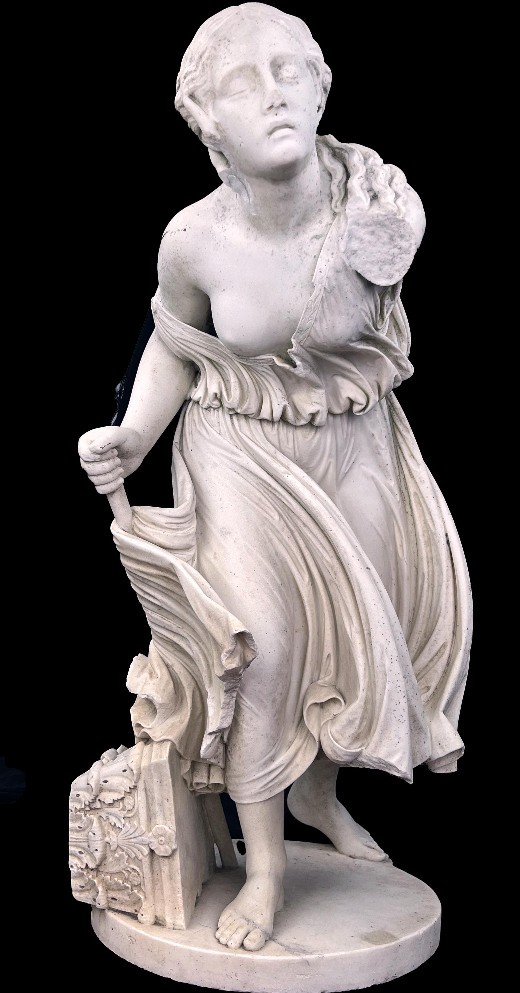 Randolph John Rogers (Américain, 1825 - 1892) Nydia, the Blind Flower Girl of Pompeii (Nydia, la jeune fille aveugle de Pompéi) de Randolph Rogers a été présentée pour la première fois en 1856 et a été acclamée par la critique et le public,