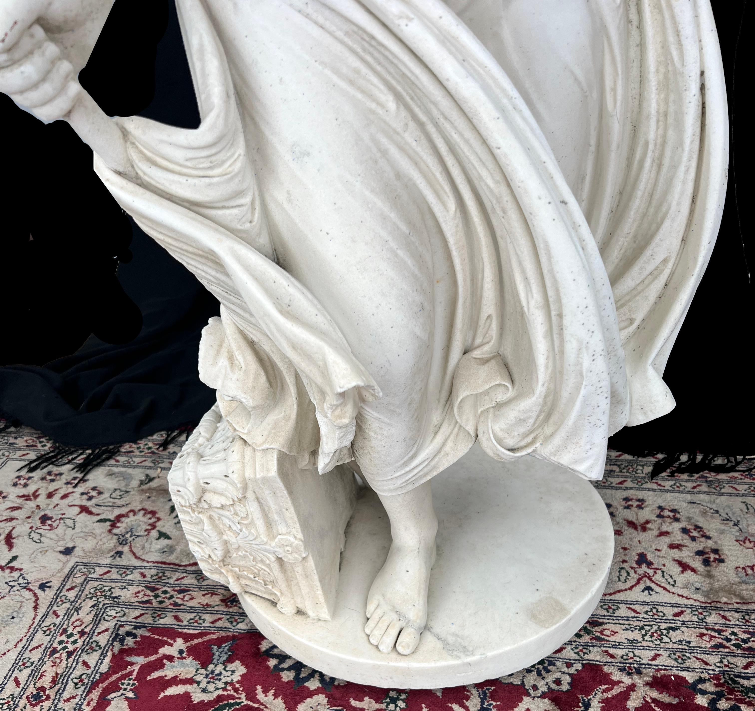 NYDIA, THE BLIND FLOWER GIRL OF POMPEII Marble Sculpture 1856-1870 For Sale 4