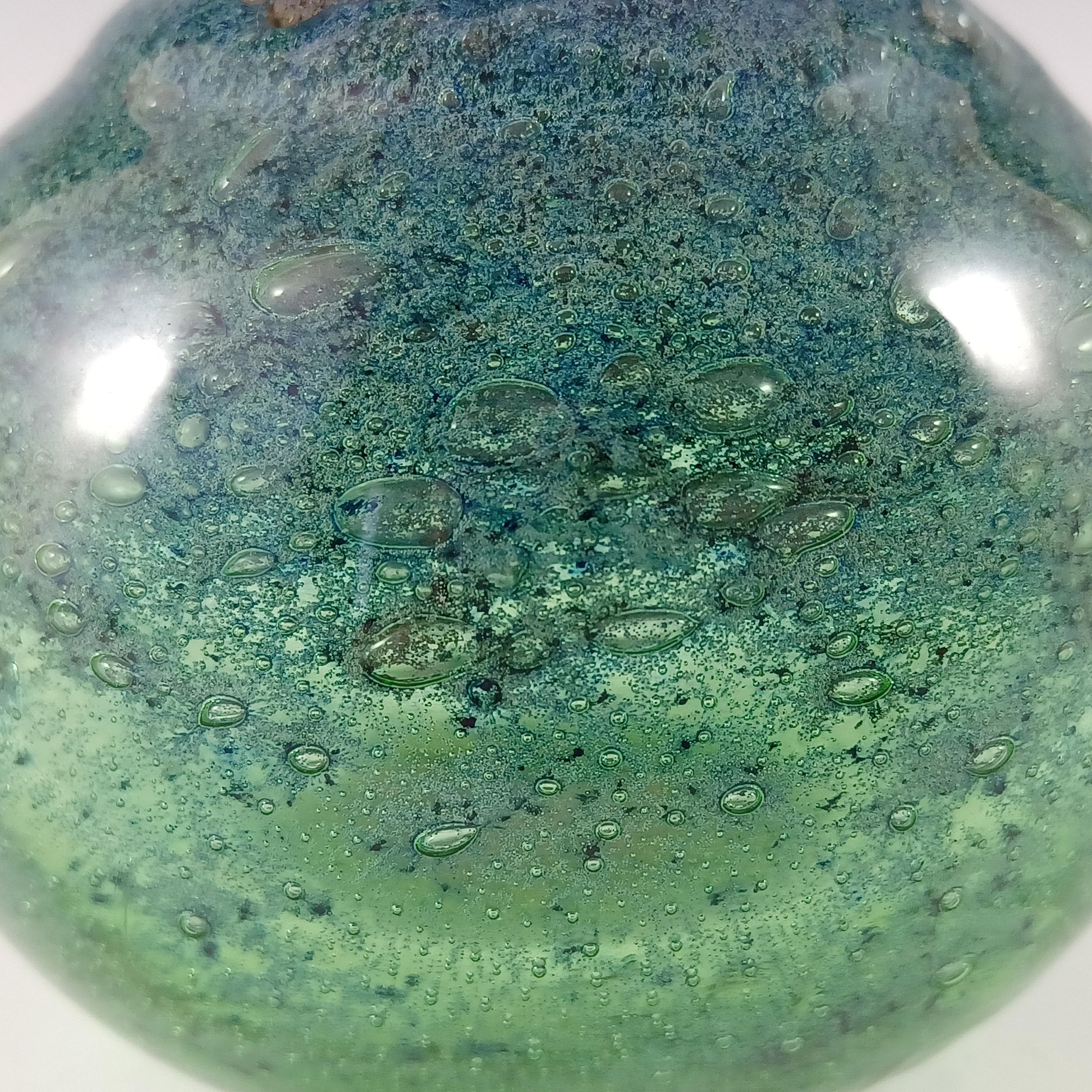 Mid-Century moderno Vaso di vetro con bollicine norvegesi Randsfjord di Benny Motzfeldt in vendita