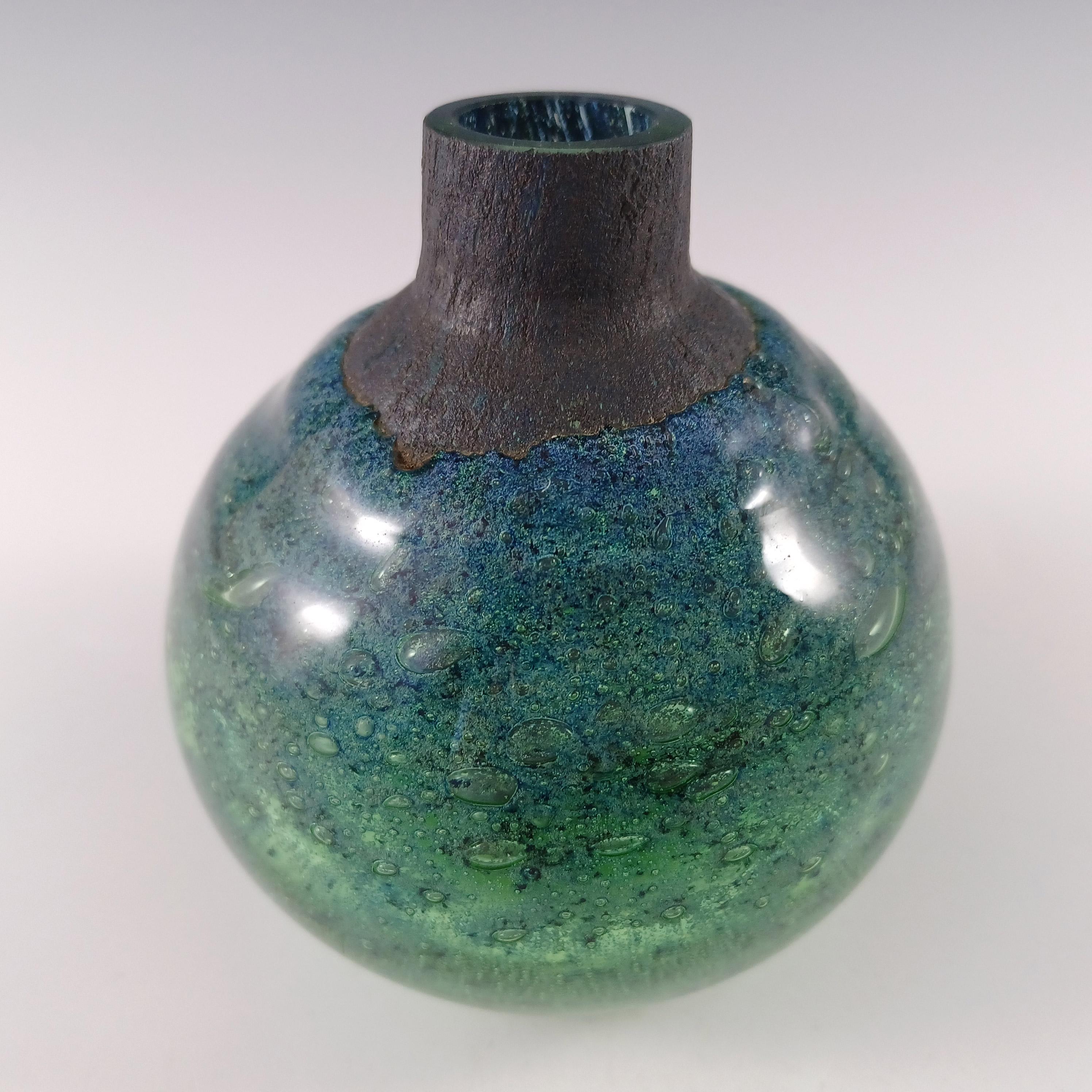 Norvegese Vaso di vetro con bollicine norvegesi Randsfjord di Benny Motzfeldt in vendita