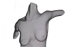 Randy Cooper Post-Modern 'Andrea' Wire Mesh Nude Sculpture