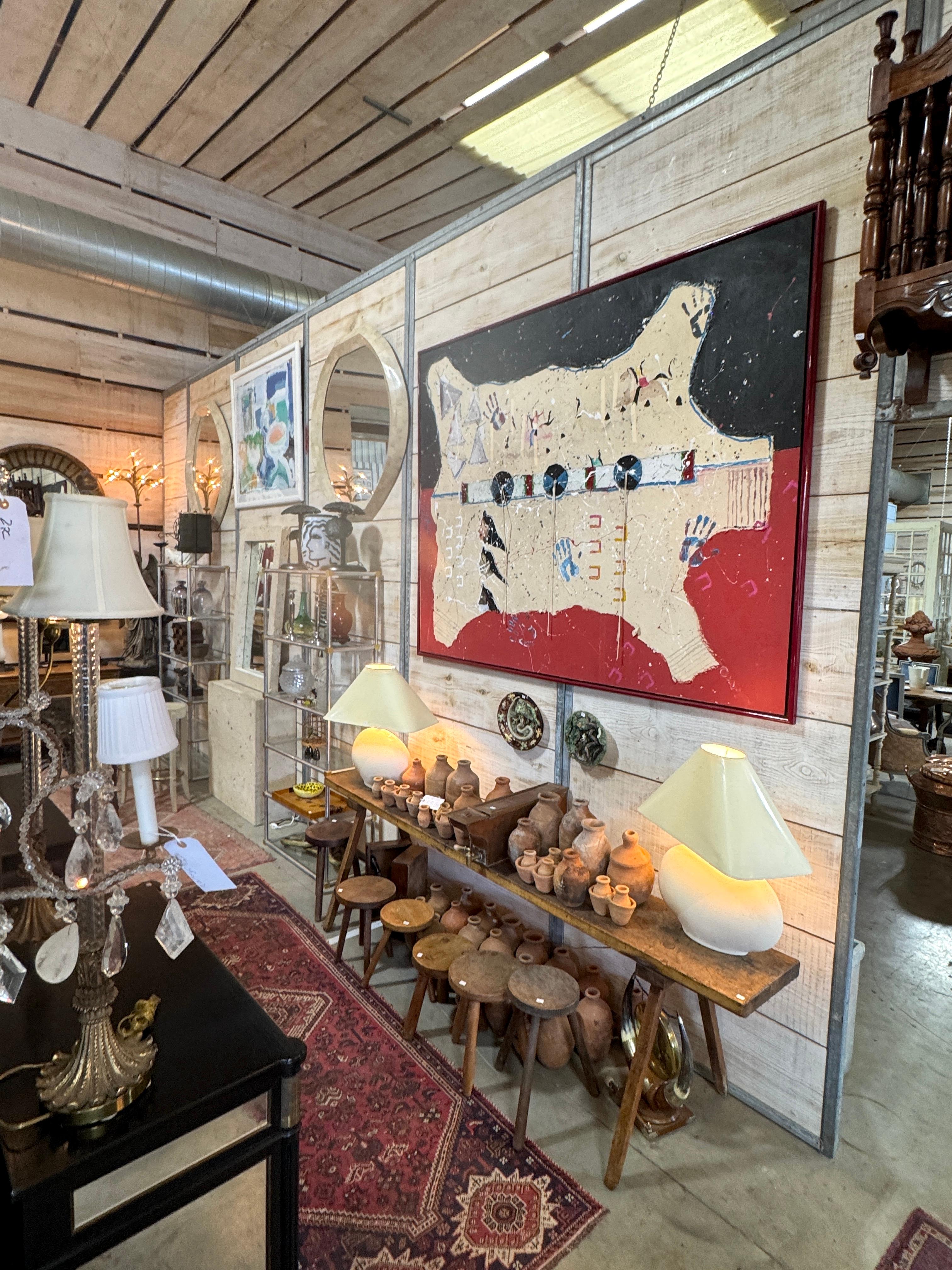 Randy Lee 'White Horse' b. 1951 Untitled, Ceremonial Map with Rawhide Lacing For Sale 6