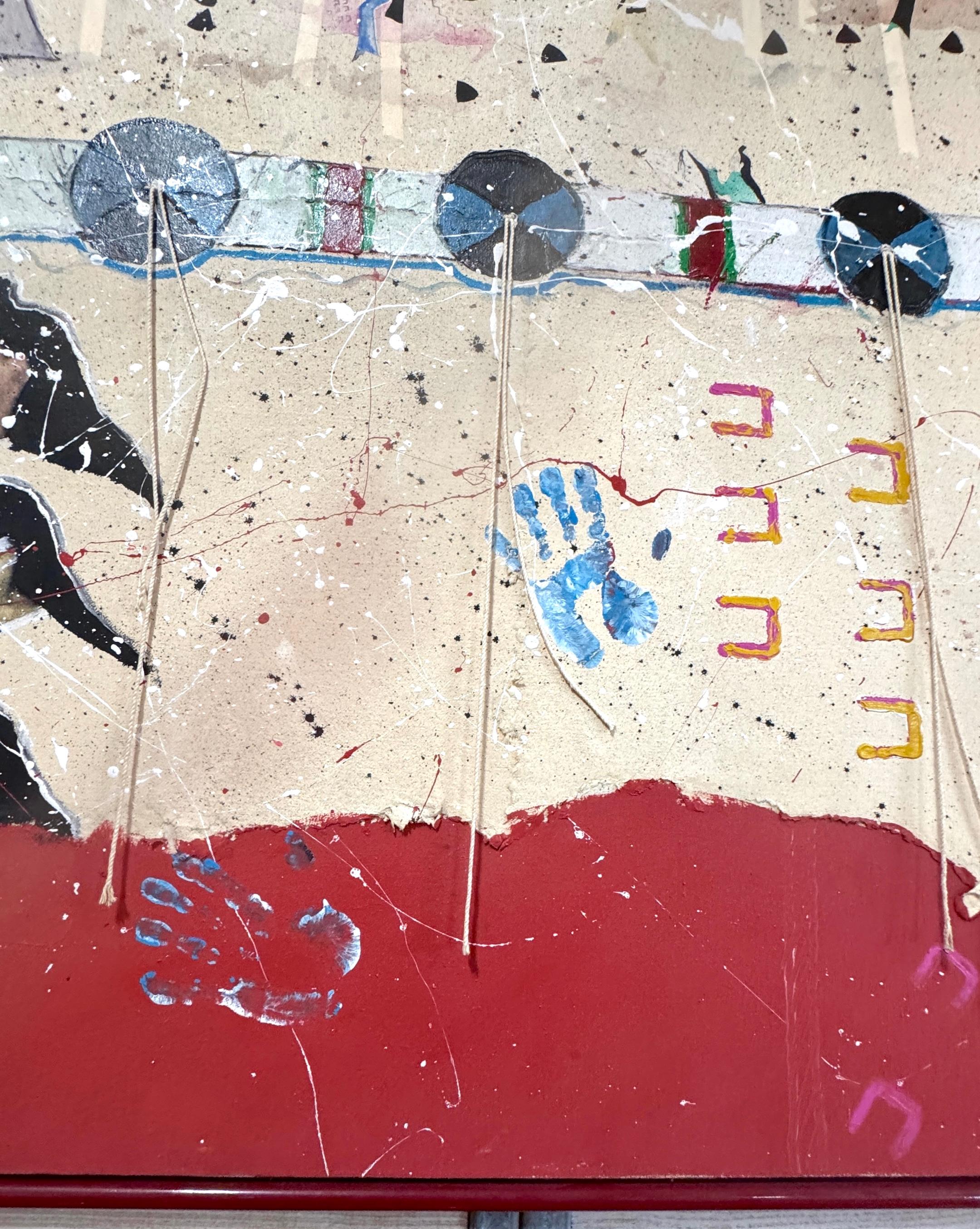 Randy Lee 'White Horse' b. 1951 Untitled, Ceremonial Map with Rawhide Lacing For Sale 2