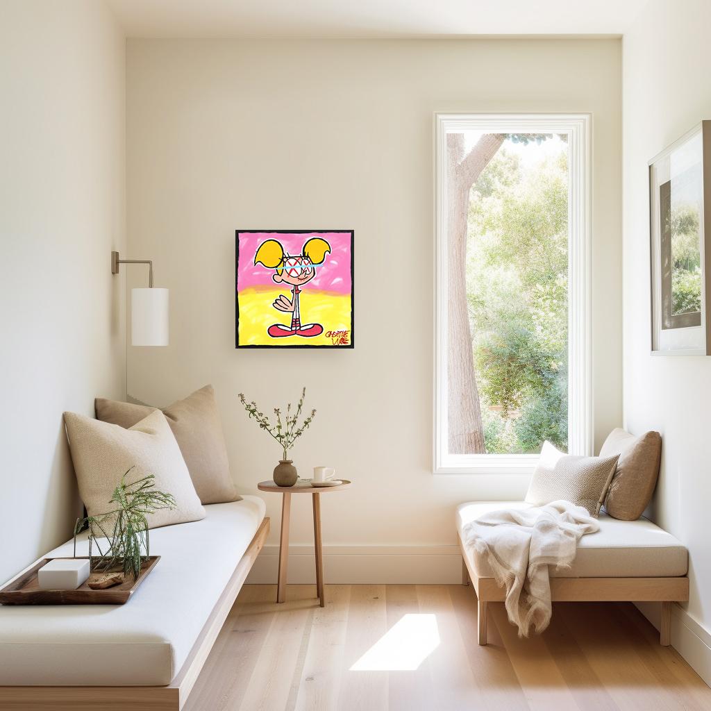 Dee -  Quadro su tela di Randy Morales ispirato ai cartoni animati Pop Art in vendita 1