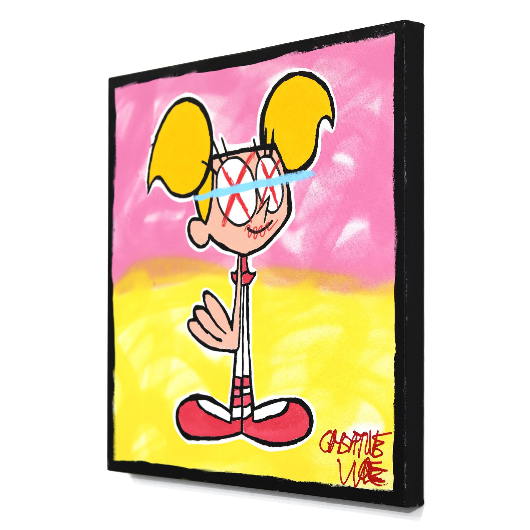 Dee -  Quadro su tela di Randy Morales ispirato ai cartoni animati Pop Art in vendita 3