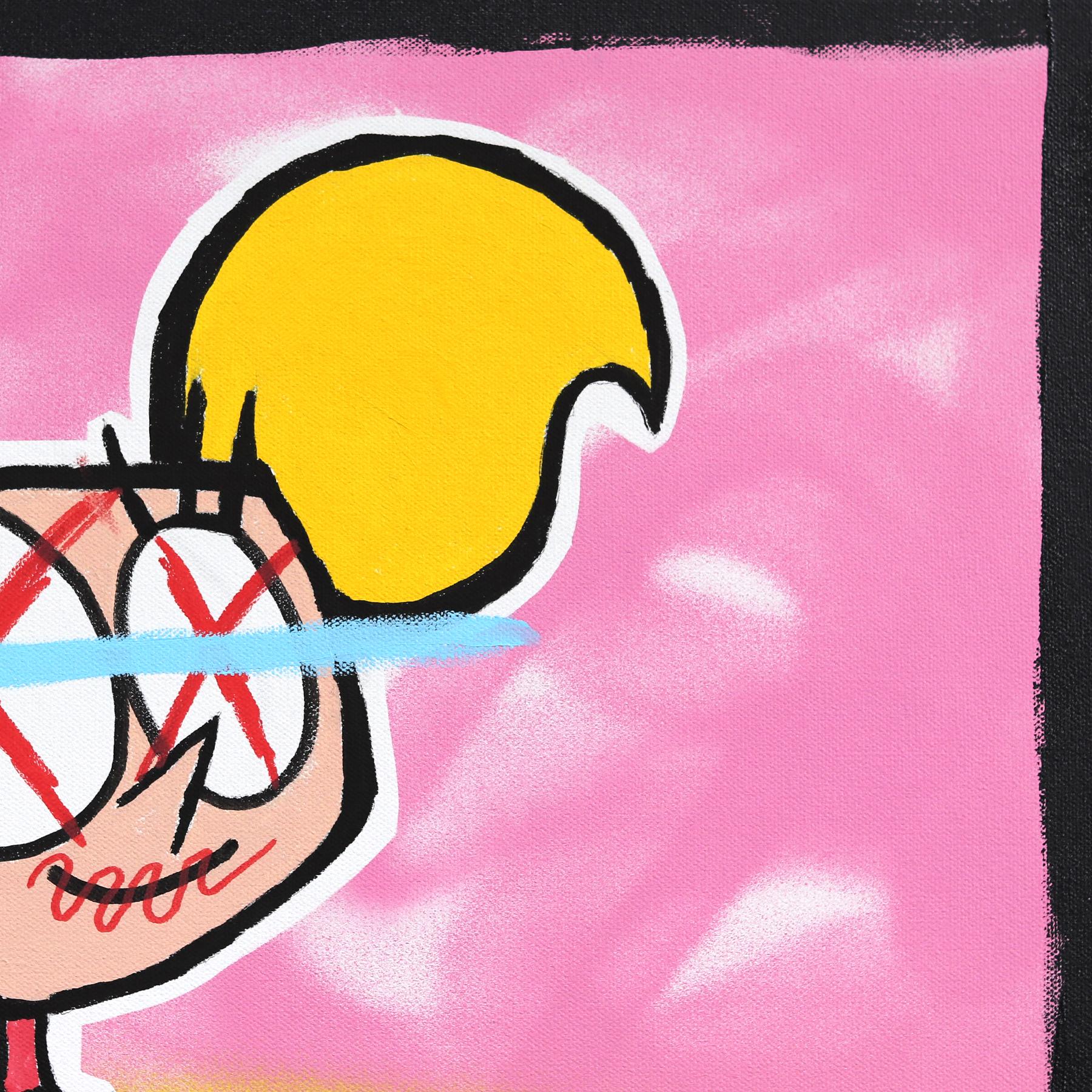 Dee -  Quadro su tela di Randy Morales ispirato ai cartoni animati Pop Art in vendita 4