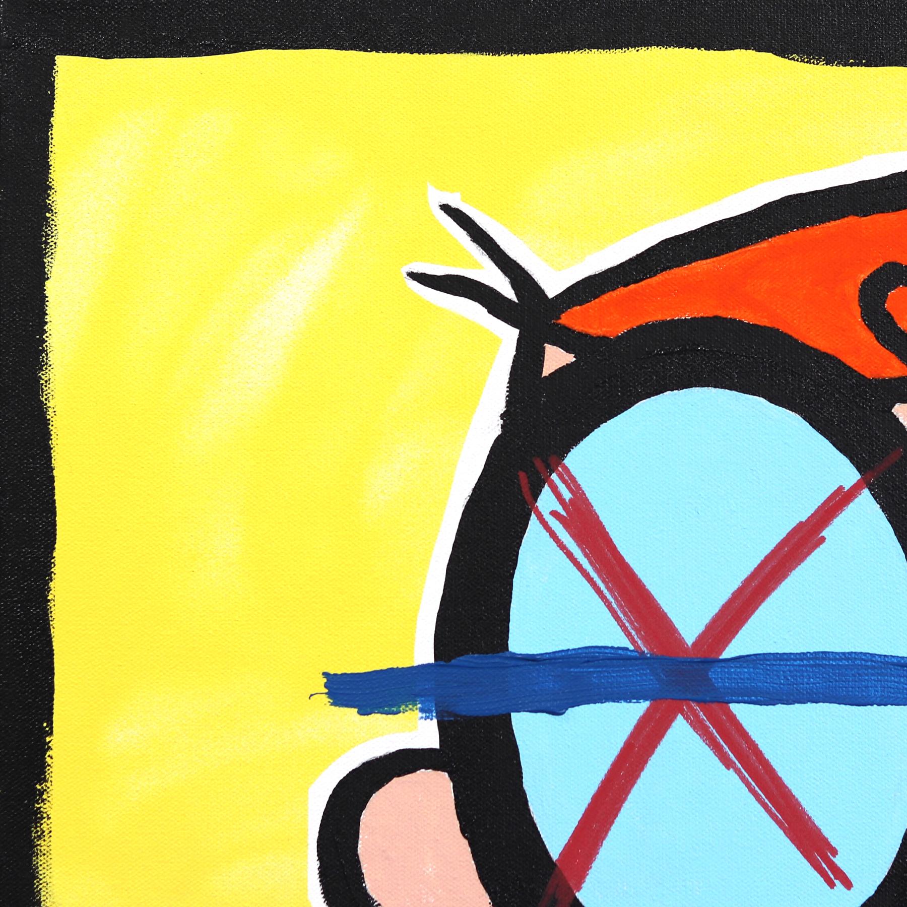 Dex - Pittura su tela di Randy Morales ispirata ai cartoni animati pop art in vendita 2
