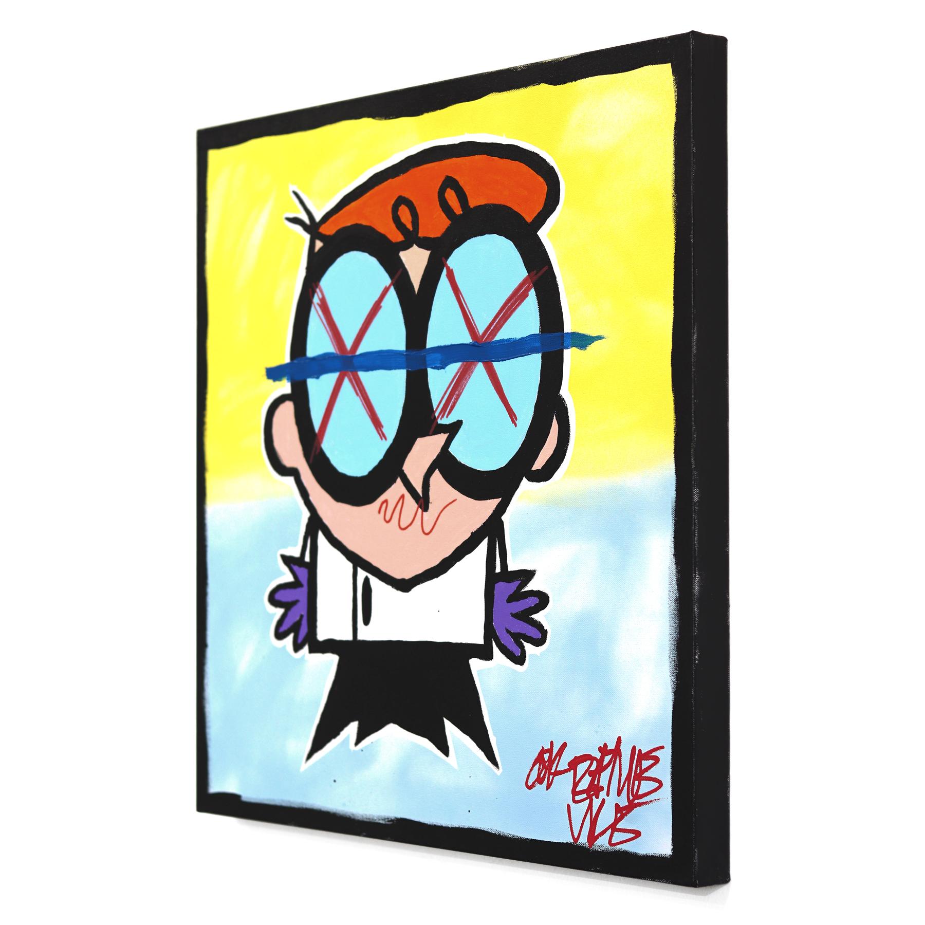 Dex - Pittura su tela di Randy Morales ispirata ai cartoni animati pop art in vendita 3