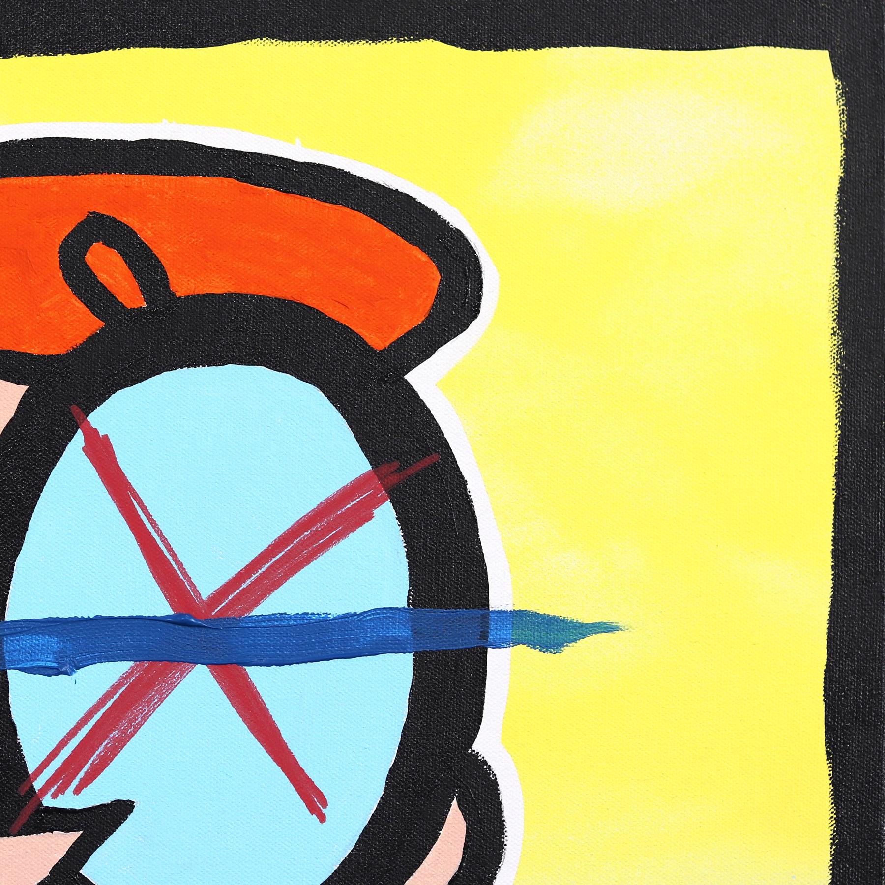 Dex - Pittura su tela di Randy Morales ispirata ai cartoni animati pop art in vendita 4