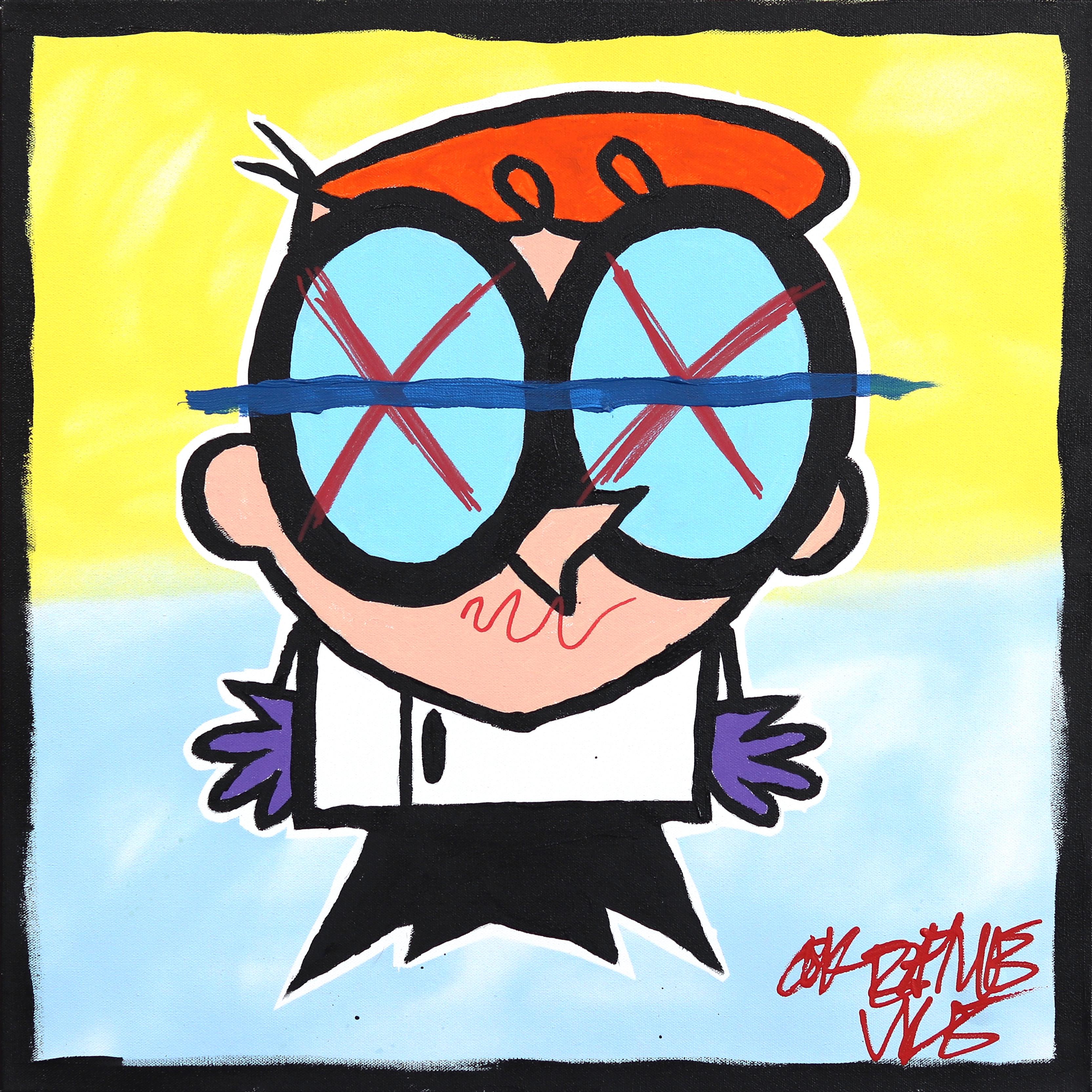 Dex - Pittura su tela di Randy Morales ispirata ai cartoni animati pop art
