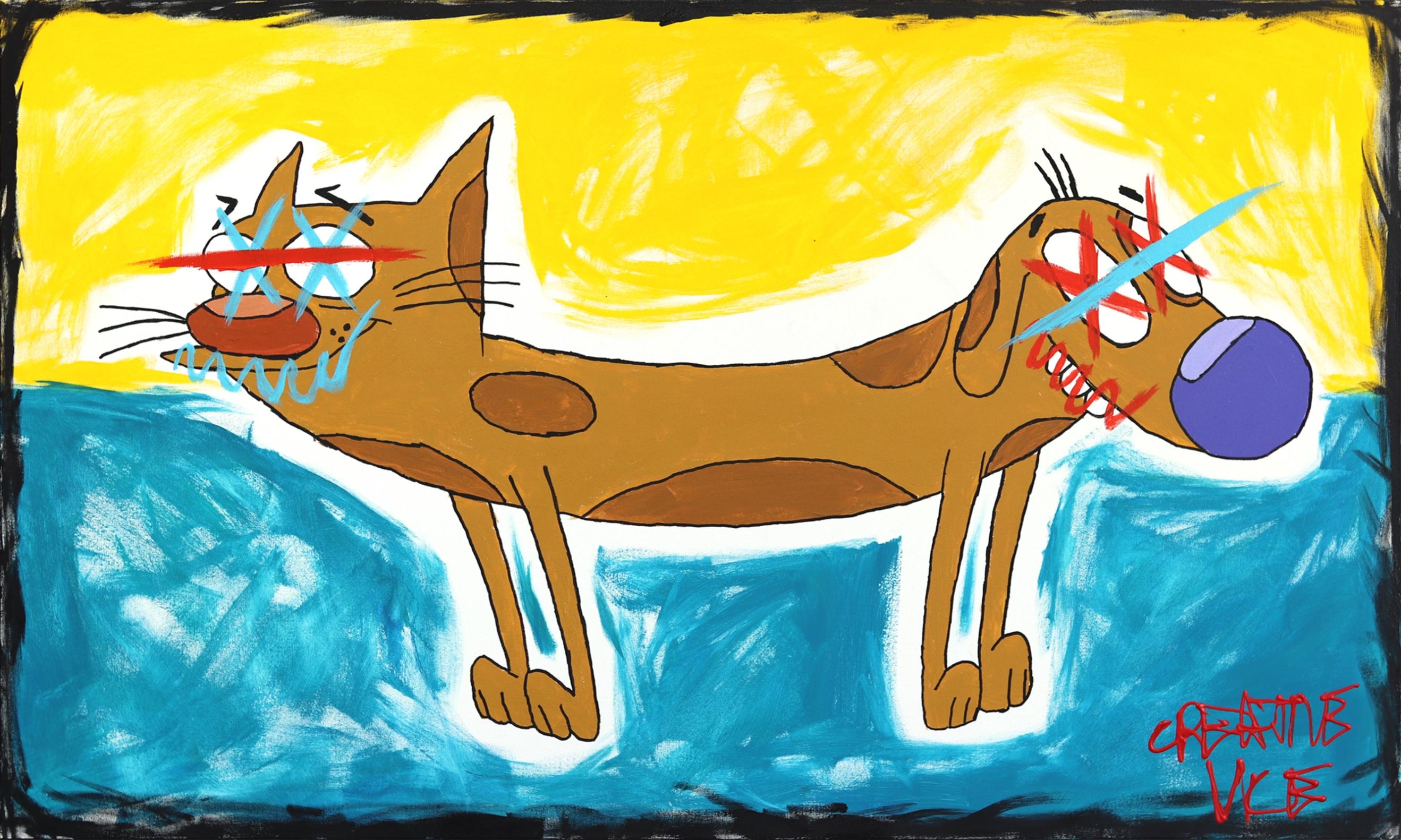 "Dog & Cat" Pop Art Cartoon Character inspired by CatDog by Randy Morales