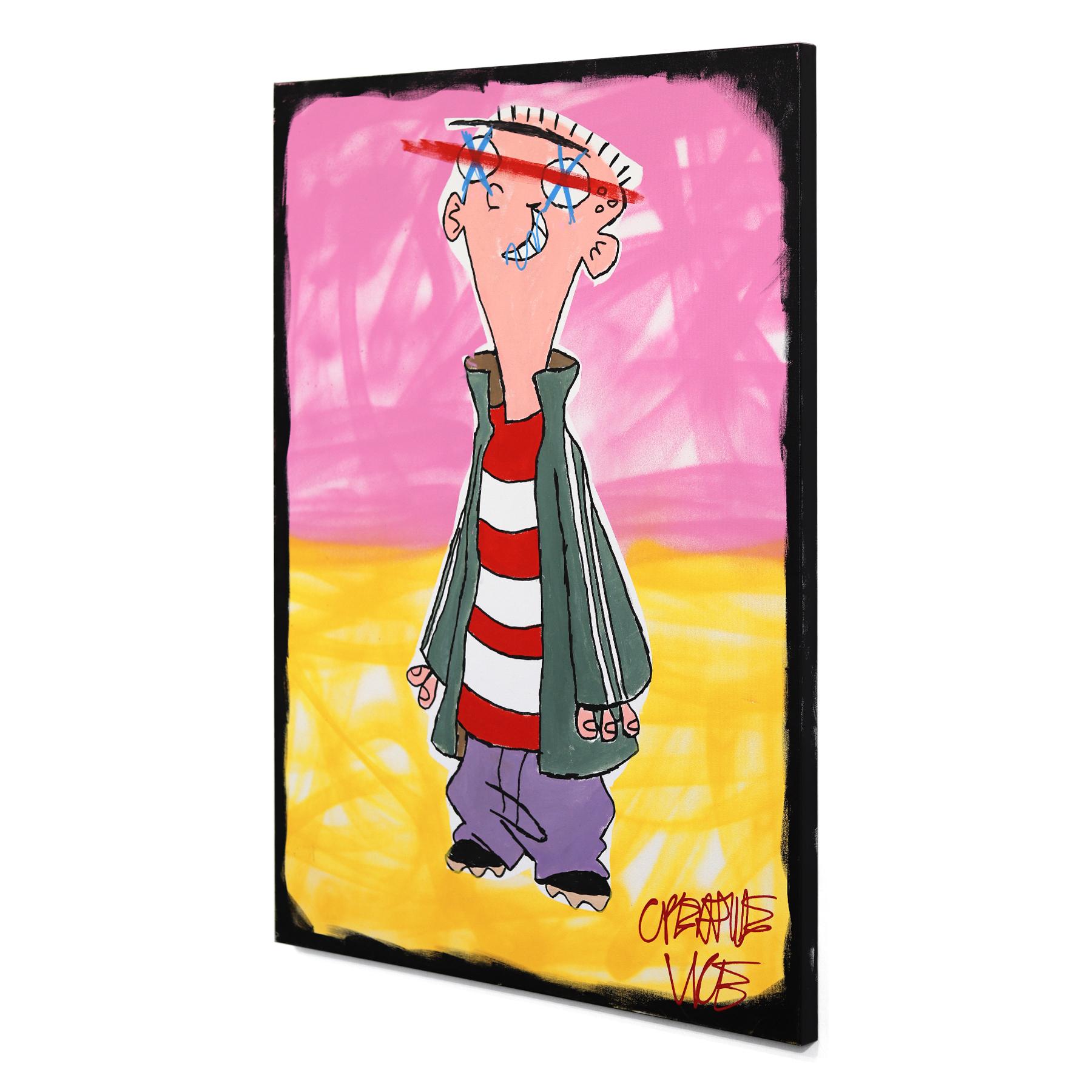 Ed -  Quadro su tela di Randy Morales ispirato ai cartoni animati Pop Art in vendita 3