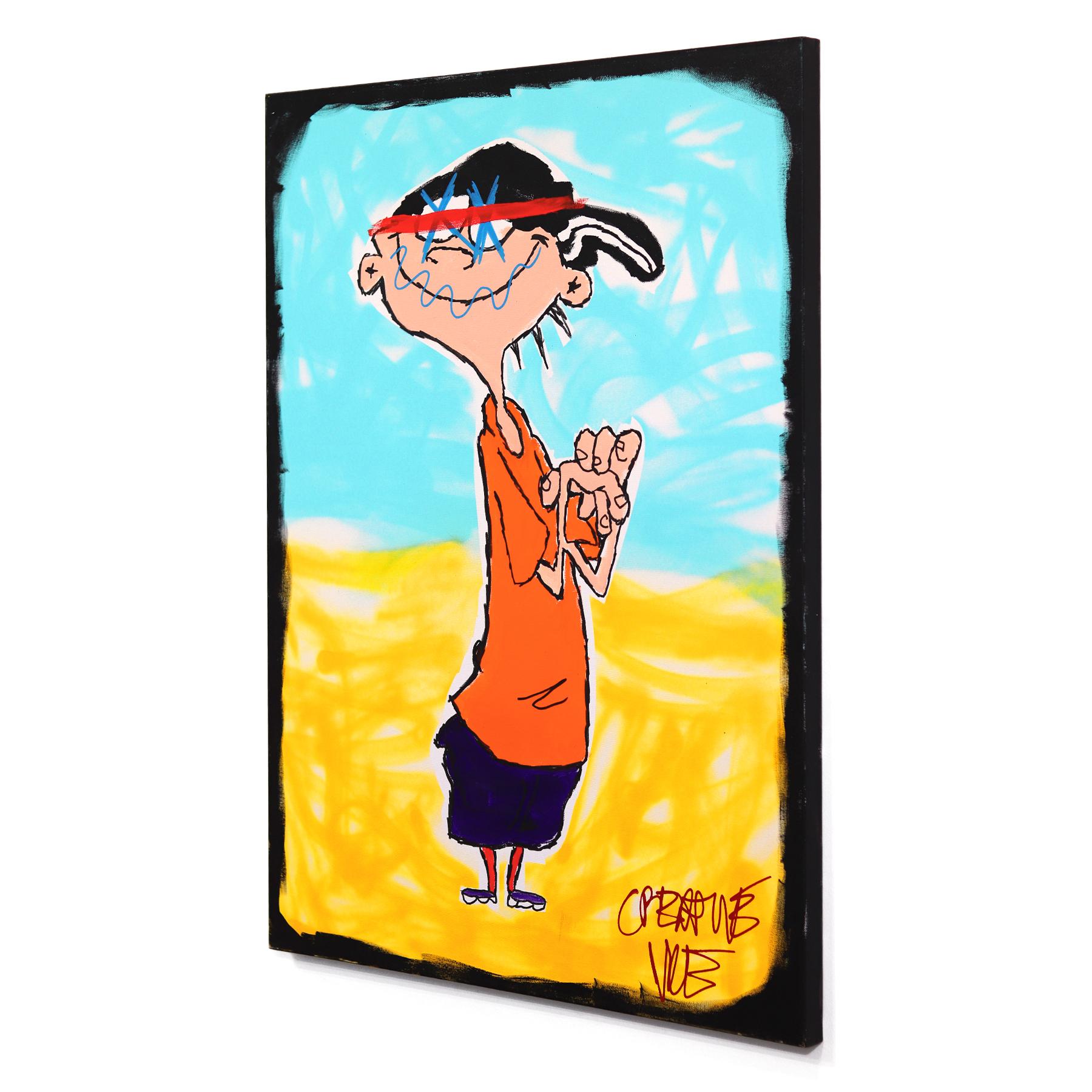 Edd-  Pintura sobre lienzo de Randy Morales inspirada en los dibujos animados Pop Art en venta 3