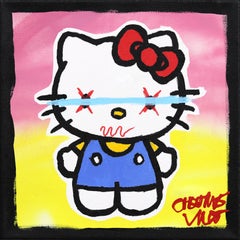 Hello Kitty - Peinture sur toile inspirée d'un personnage de Pop Art par Randy Morales