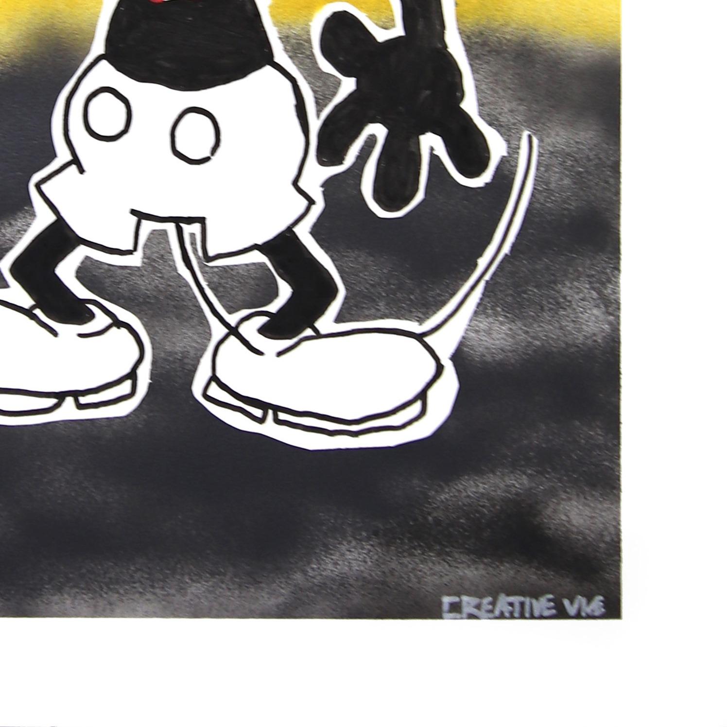 „Mickey“ – Pop-Art- Cartoon-Zeichnungs-inspiriertes Zeichnungsbuchstabe von Randy Morales im Angebot 2