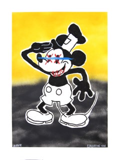 „Mickey“ – Pop-Art- Cartoon-Zeichnungs-inspiriertes Zeichnungsbuchstabe von Randy Morales