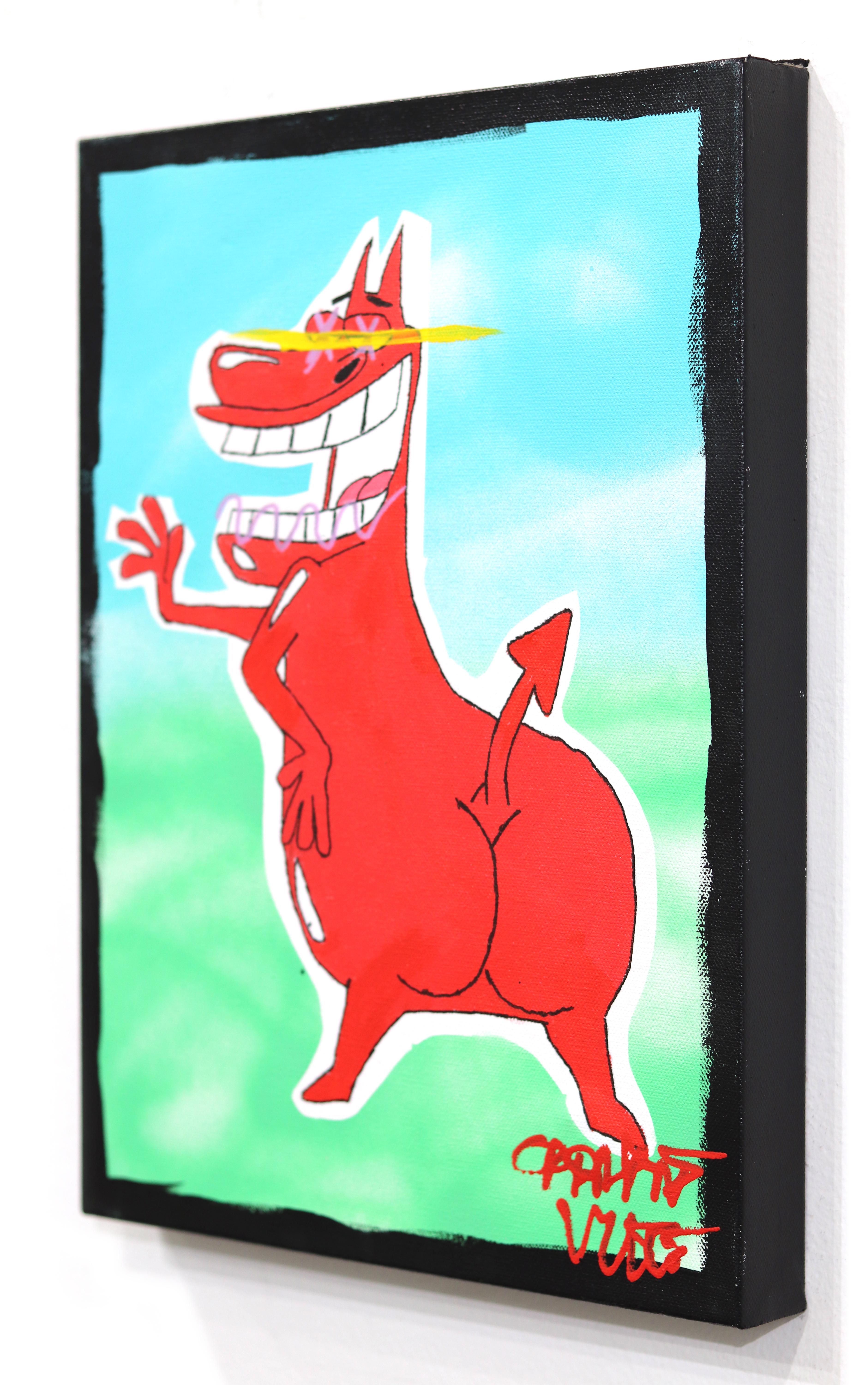 Red Guy - Peinture sur toile inspirée des personnages du Pop Art par Randy Morales en vente 3