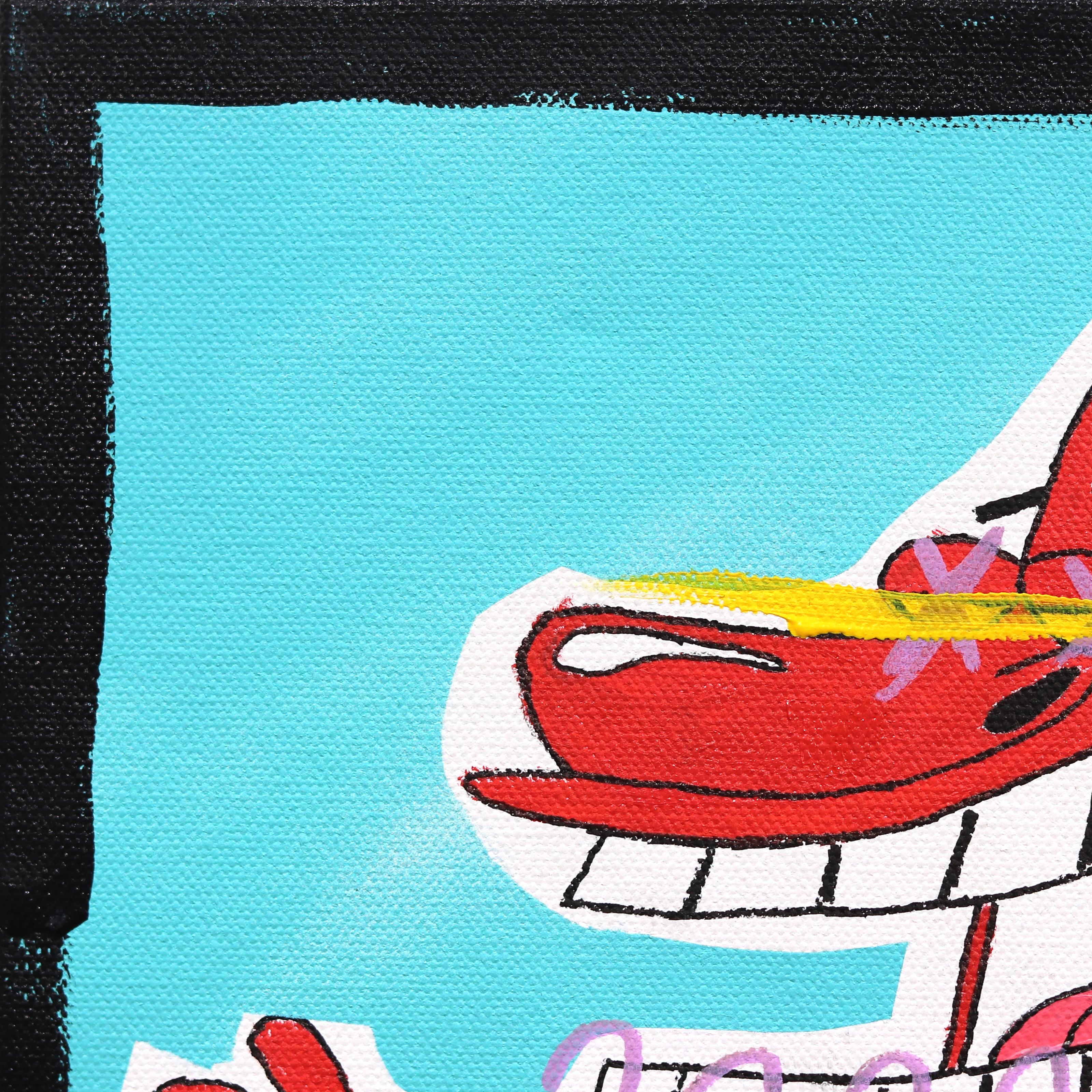 Red Guy - Peinture sur toile inspirée des personnages du Pop Art par Randy Morales en vente 4