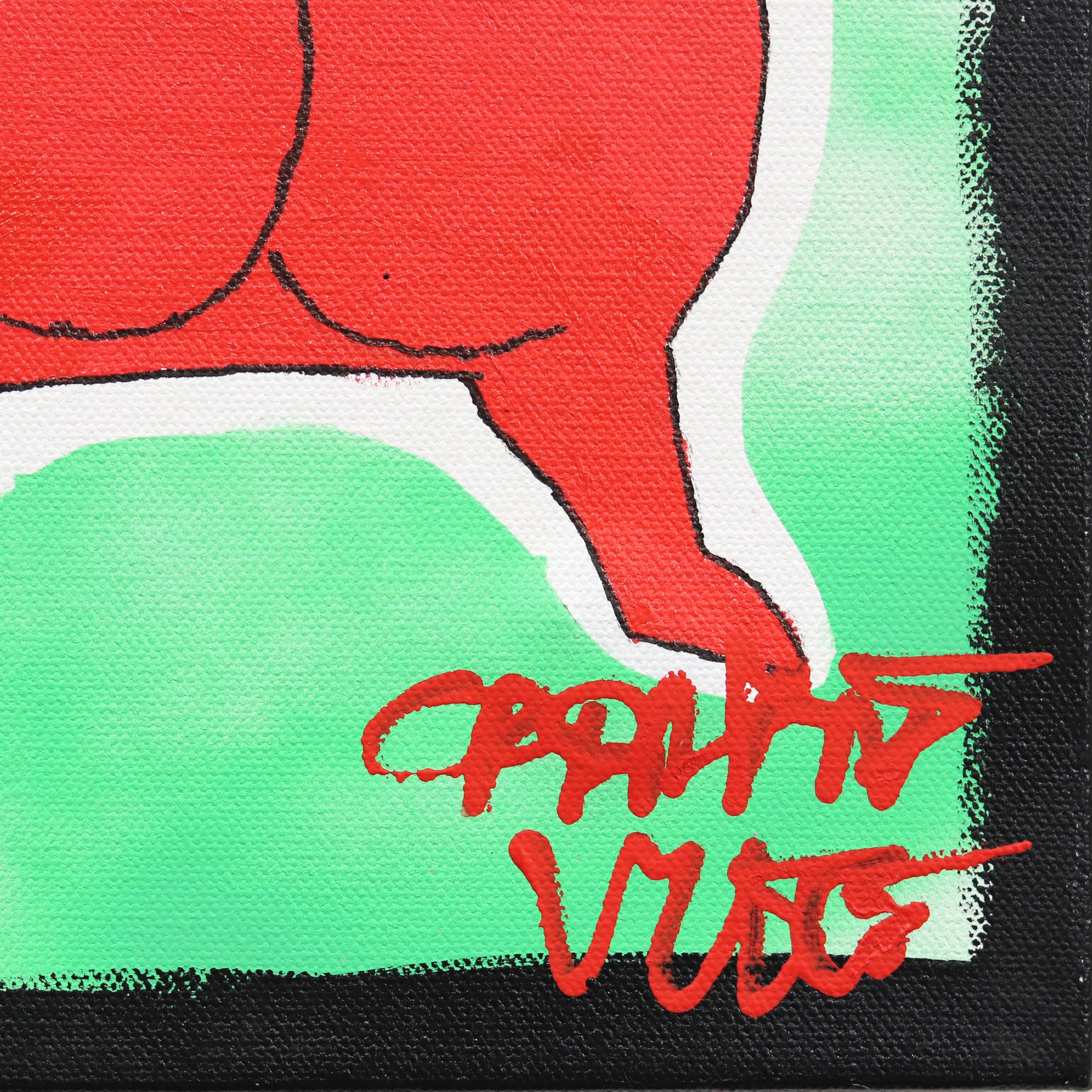 Red Guy - Peinture sur toile inspirée des personnages du Pop Art par Randy Morales en vente 7
