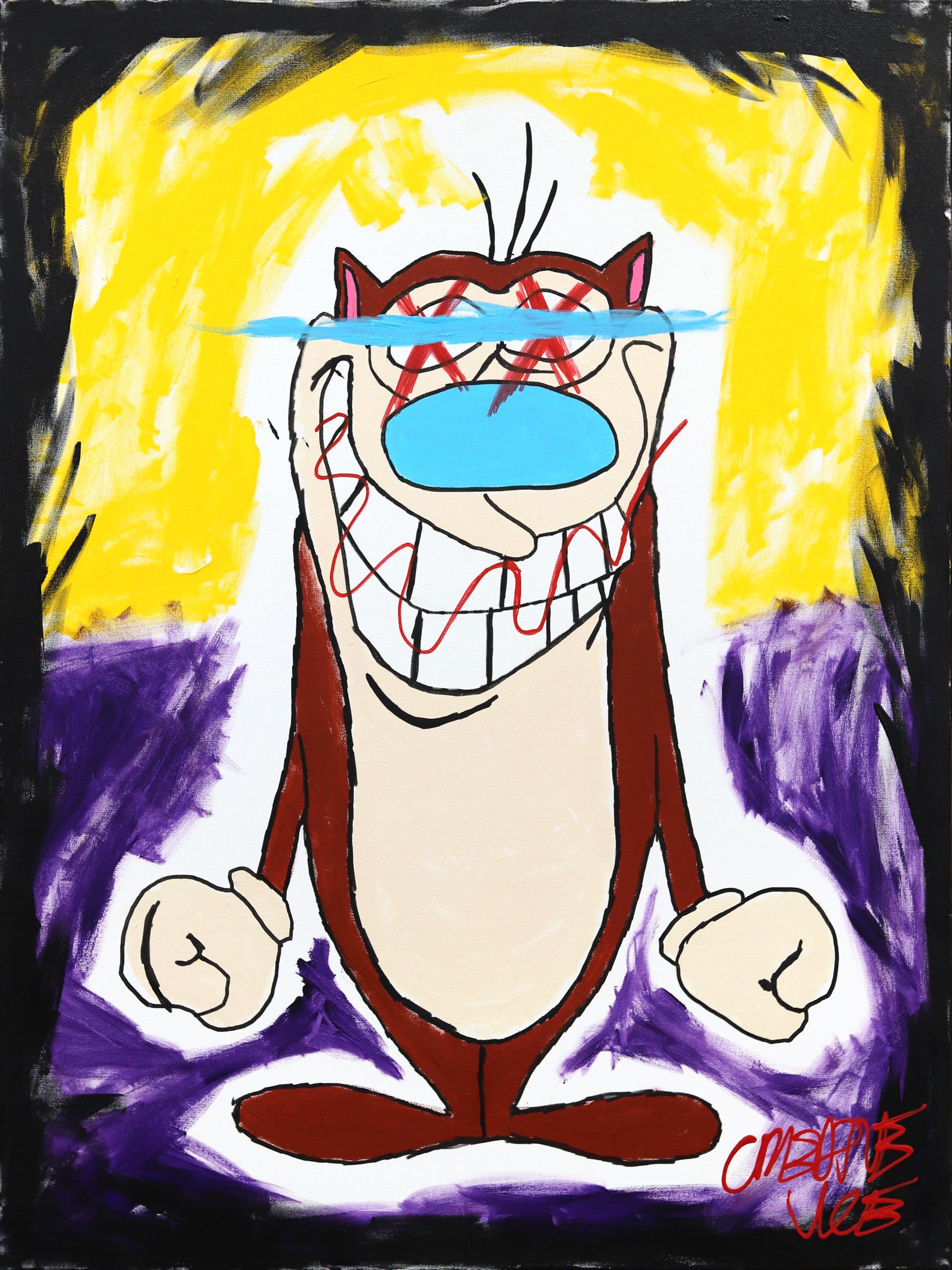 "Wubba Wubba" Pop Art inspired by Ren and Stimpy Colorful Cartoon Character