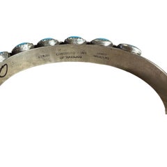 Bracelet manchette Randy Secatero en turquoise « Sleeping Beauty » Navajo et argent sterling