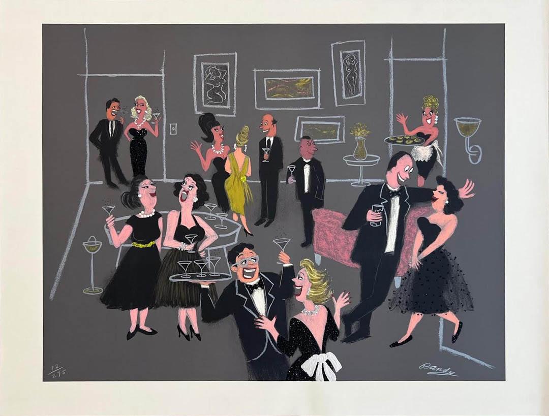 Cocktail-Party (Pop-Art), Mixed Media Art, von Randy Stevens