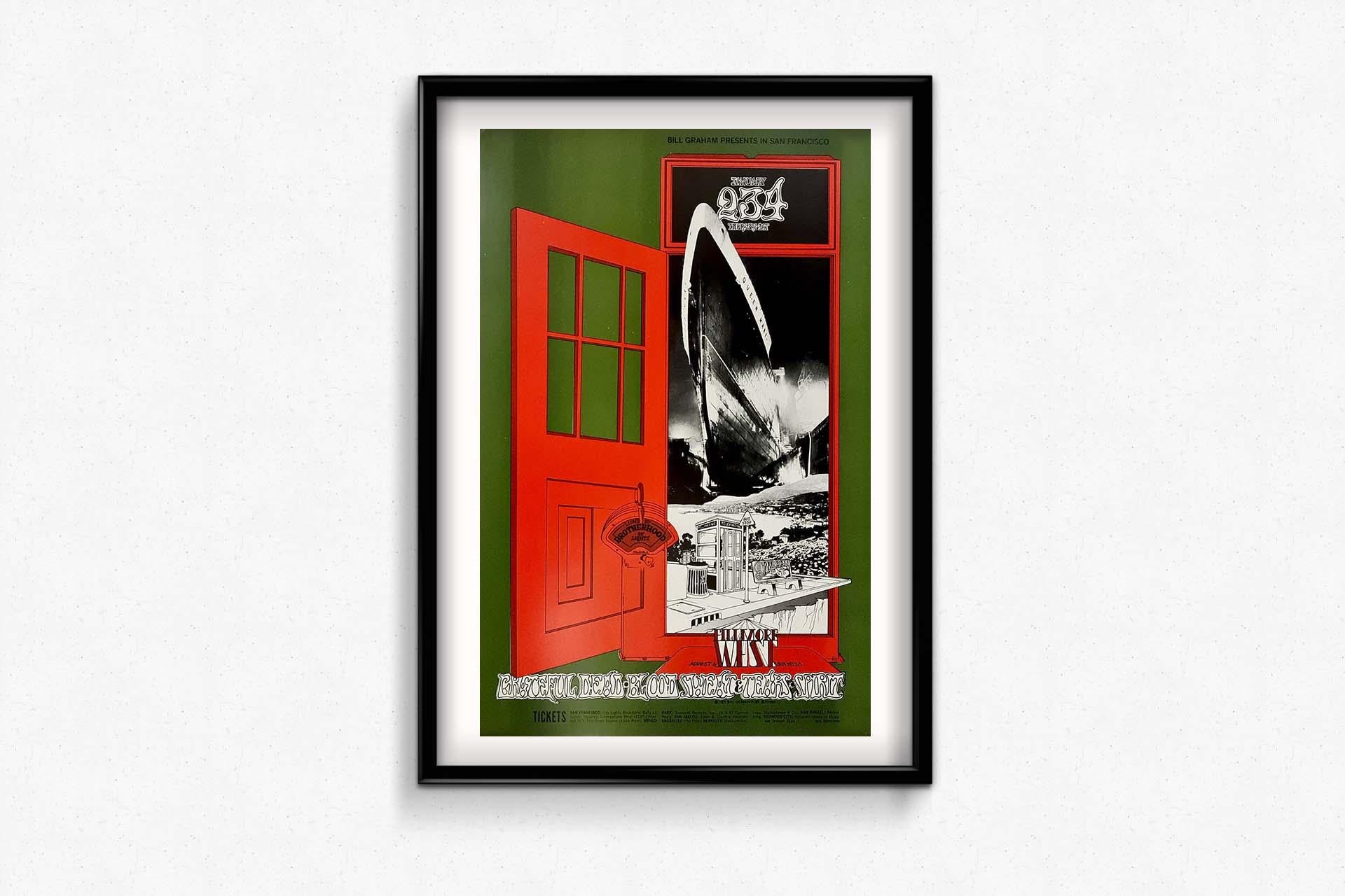 Póster de Randy Tuten de 1969  para Grateful Dead, Blood, Sweat & Tears y Spirit en venta 3