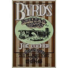 Original 1969 Byrds and Joe Cocker Fillmore West Poster by Randy Tuten