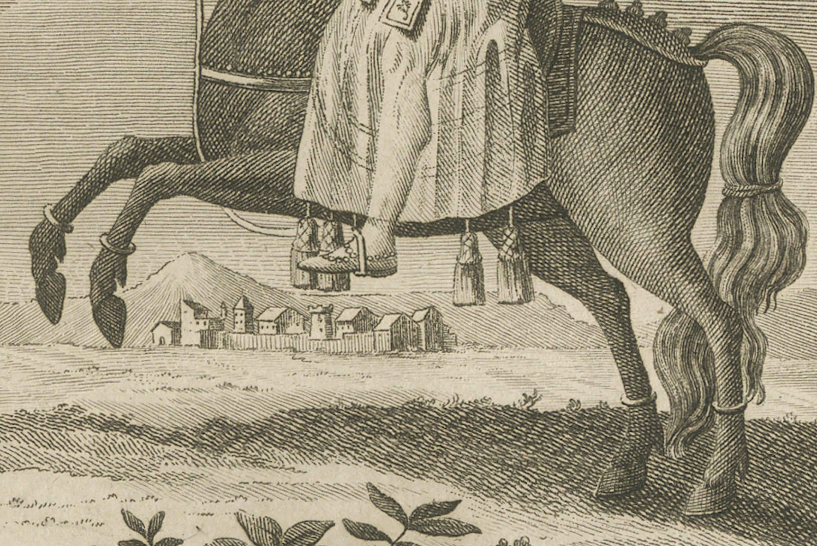 Gravé Rangamout Touel, fils d'un roi de Madurai - Antique French Engraving, c.1790 en vente
