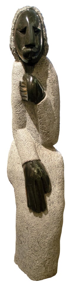 'Dressed For Tonight' Shona stone sculpture signed by Rangarirai Makunde 