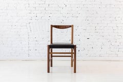 Range Dining Chair in Walnut and Black Leather by Fort Standard, in Stock