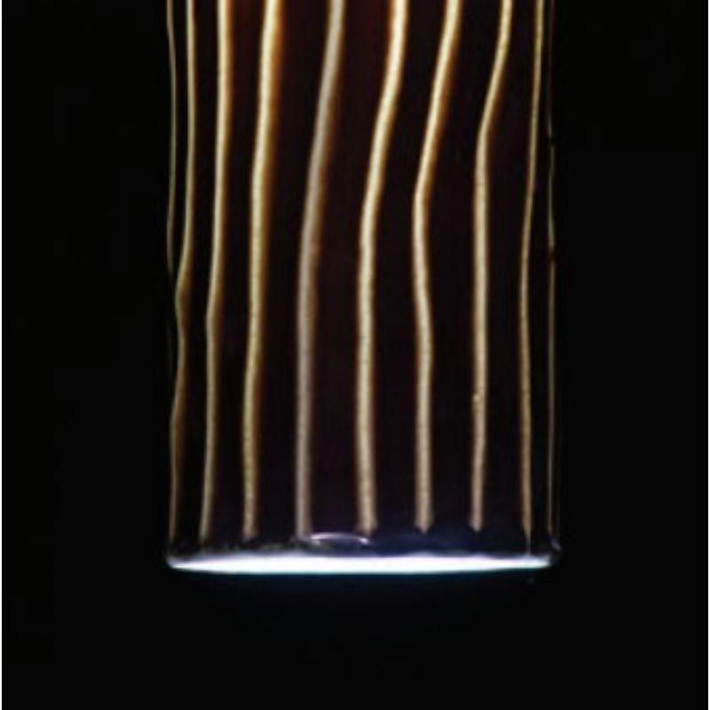 Glazed Range Large Pendant Lamp with Dark Brown Glaze by WL Ceramics For Sale