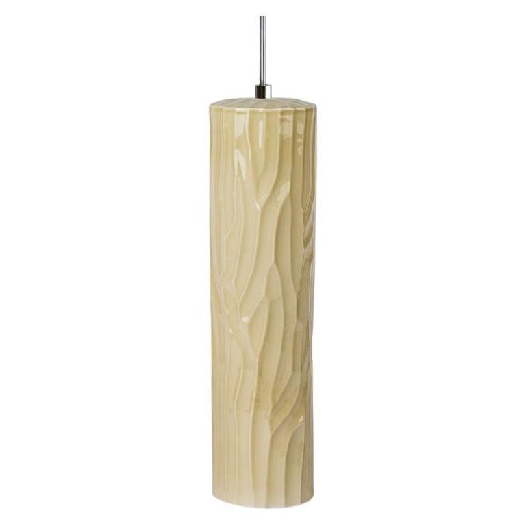 Lámpara colgante grande Range con esmalte amarillo pálido by WL Ceramics en venta