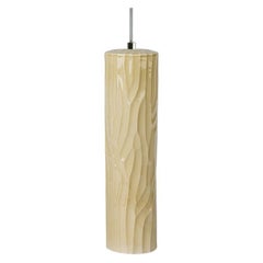 Lámpara colgante grande Range con esmalte amarillo pálido by WL Ceramics