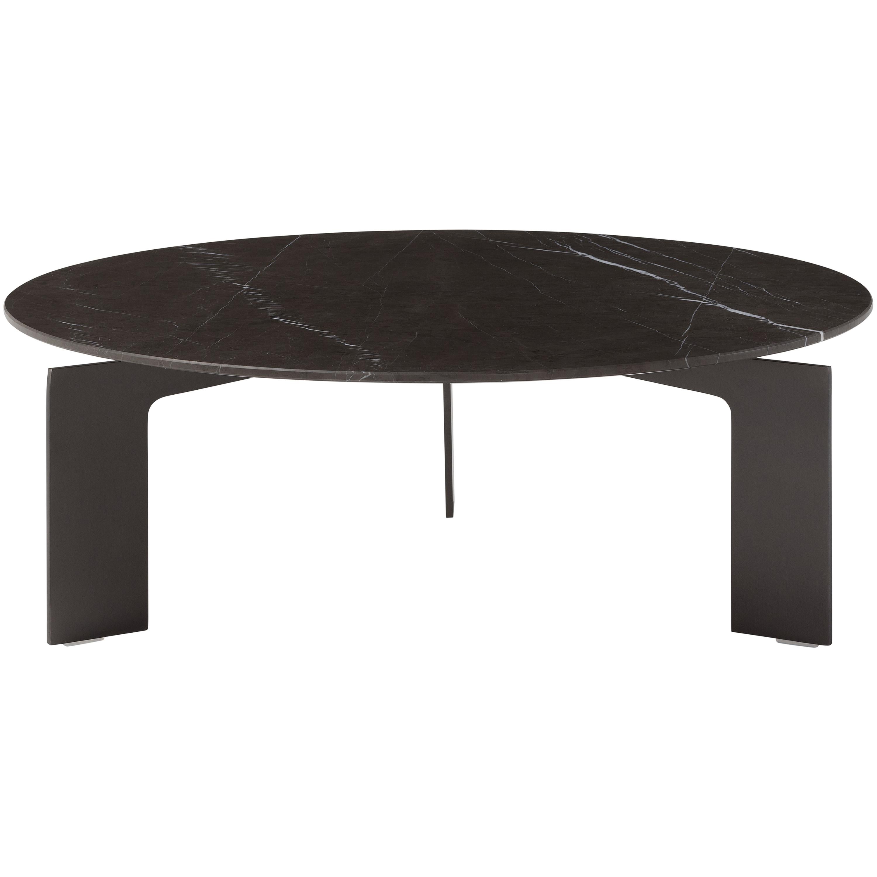 Range Metal Coffee Table with Marble Top by Marconato and Zappa For Sale