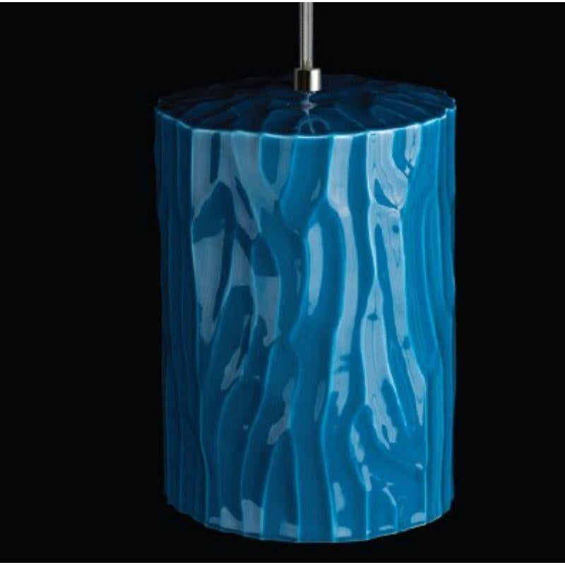 Modern Range Small Pendant Lamp with Blue Glaze by WL Ceramics For Sale