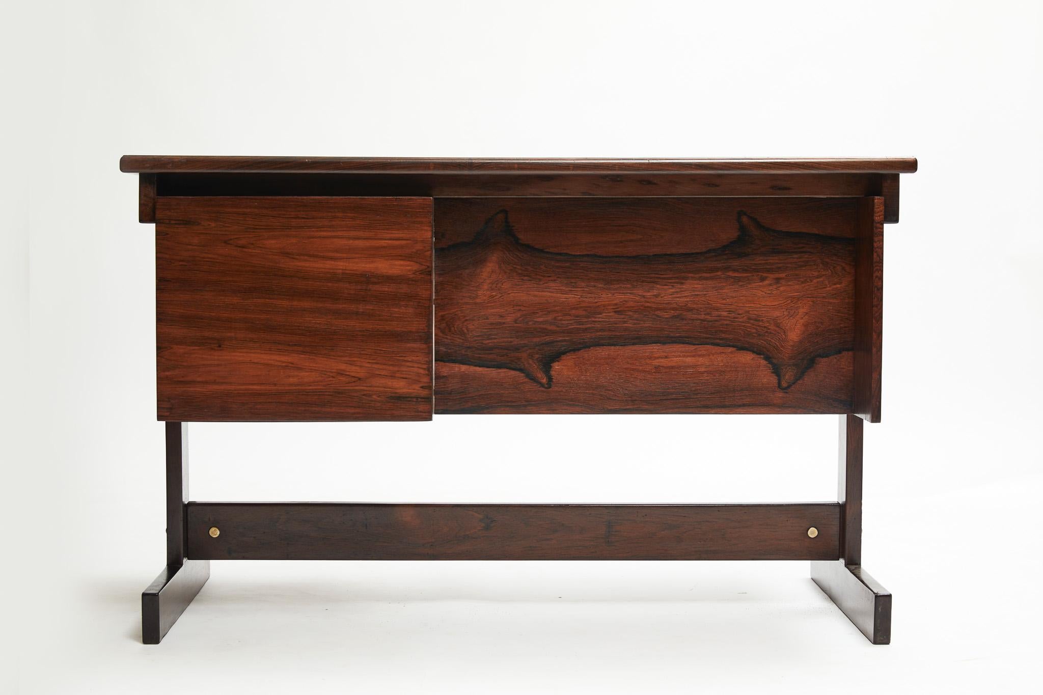 Mid-Century Modern Midcentury Modern Desk in Hardwood & Floating Drawers by Sergio Rodrigues Brazil