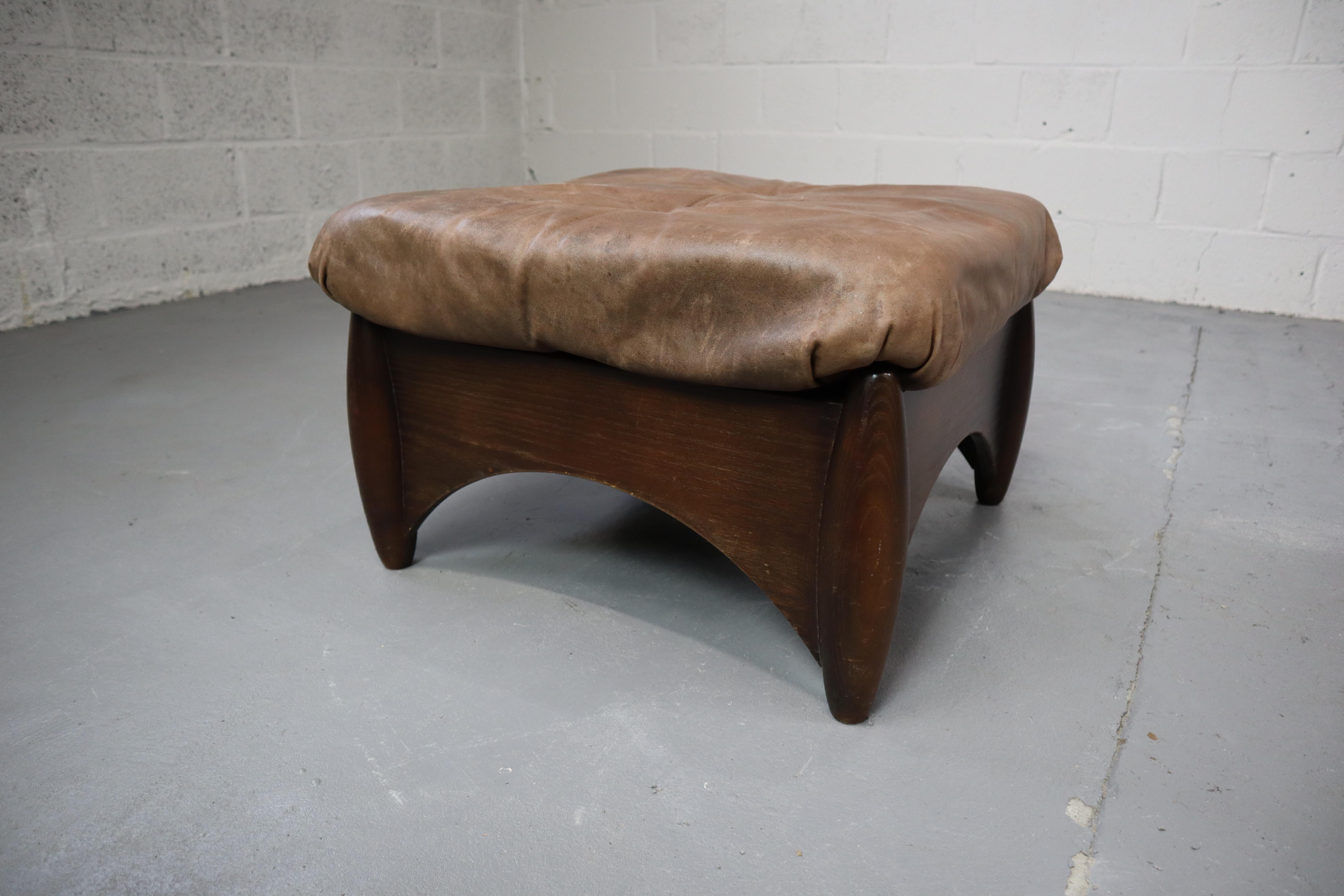 Ranger lounge chair with ottoman by Erik Deforce for Gervan Belgium, 1970. For Sale 7