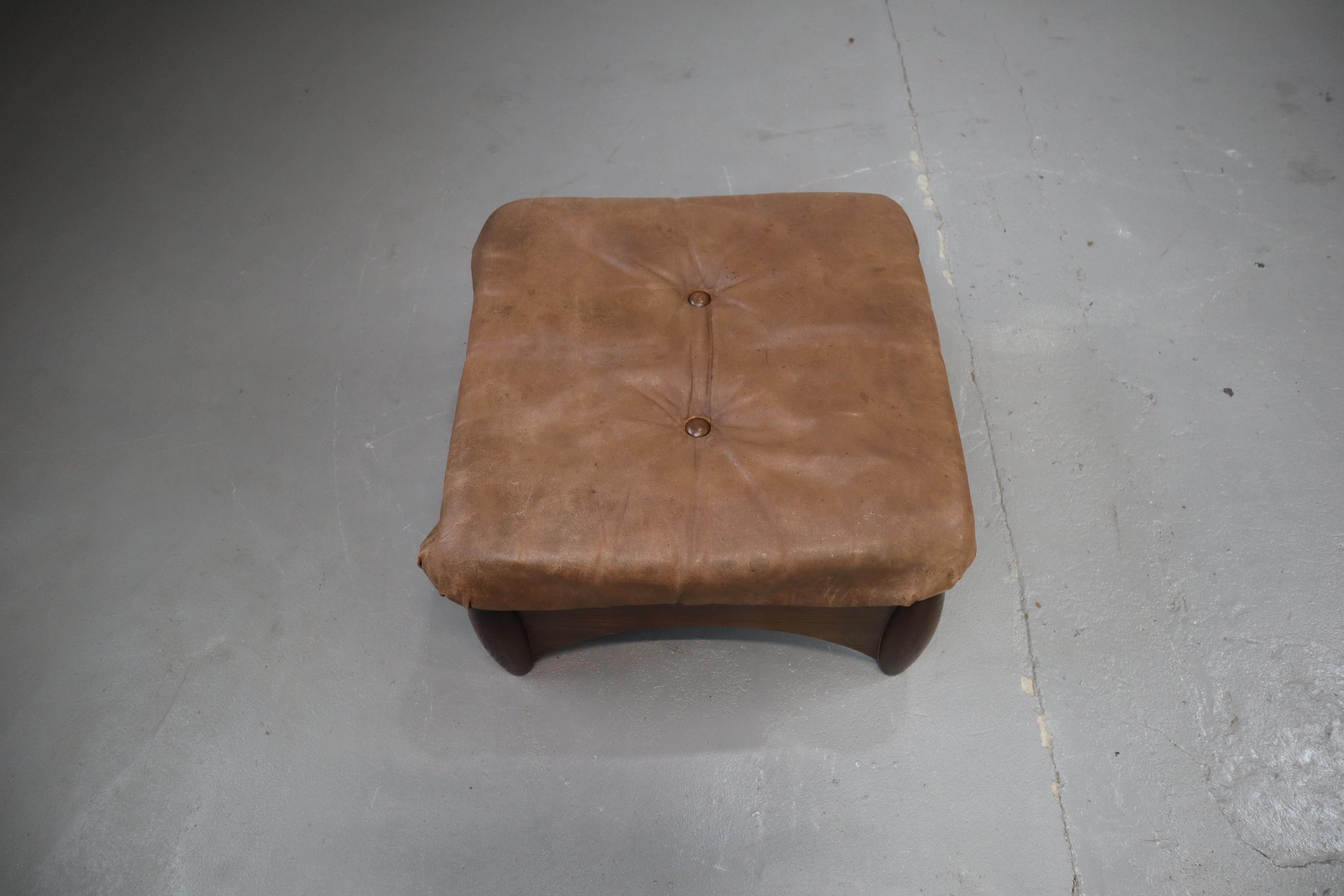 Ranger lounge chair with ottoman by Erik Deforce for Gervan Belgium, 1970. For Sale 8