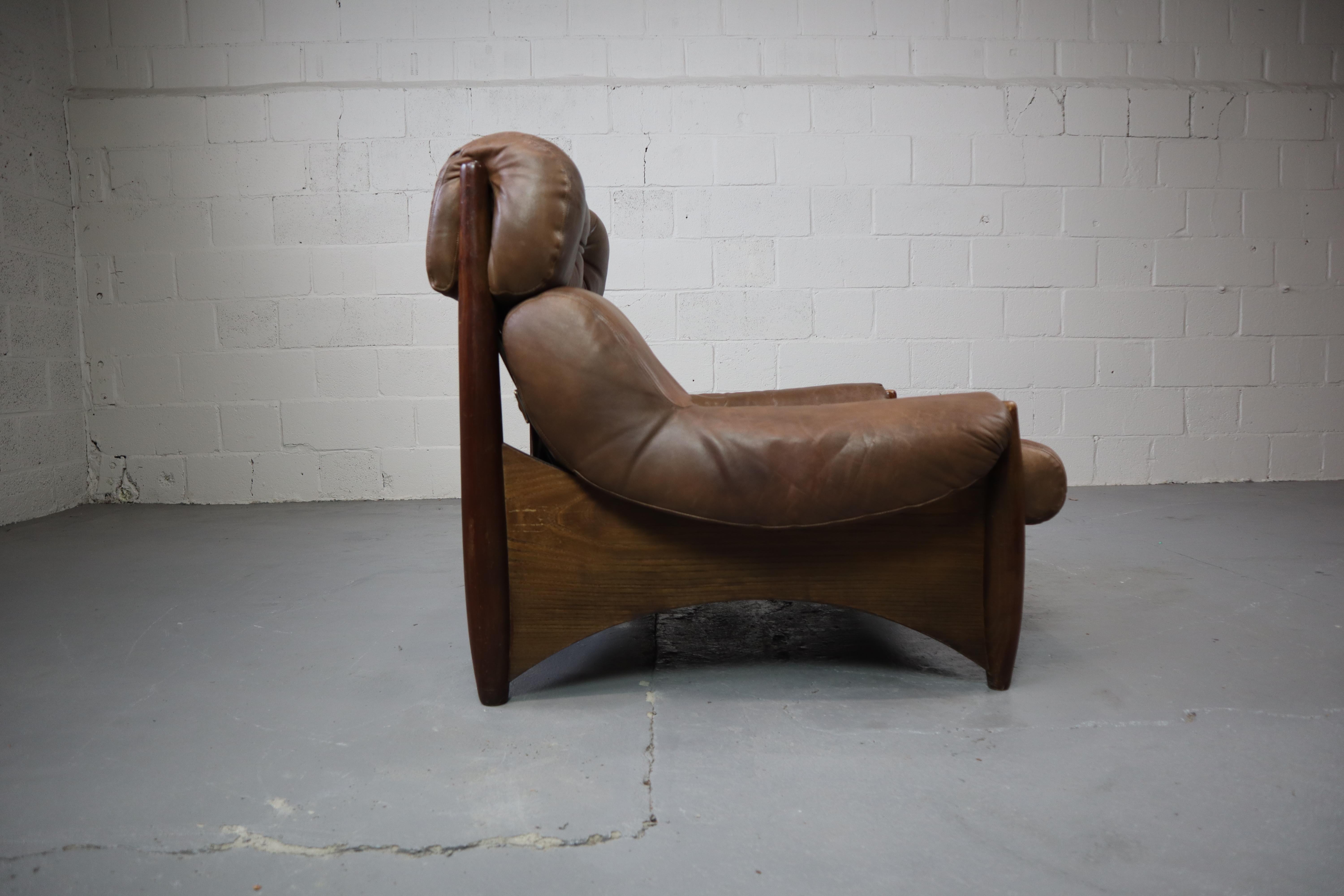 Ranger lounge chair with ottoman by Erik Deforce for Gervan Belgium, 1970. In Good Condition For Sale In Langemark-Poelkapelle, BE
