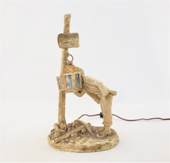 Lampada da tavolo "Gavroche" firmata da Ranieri Antique French in fusione di ghisa