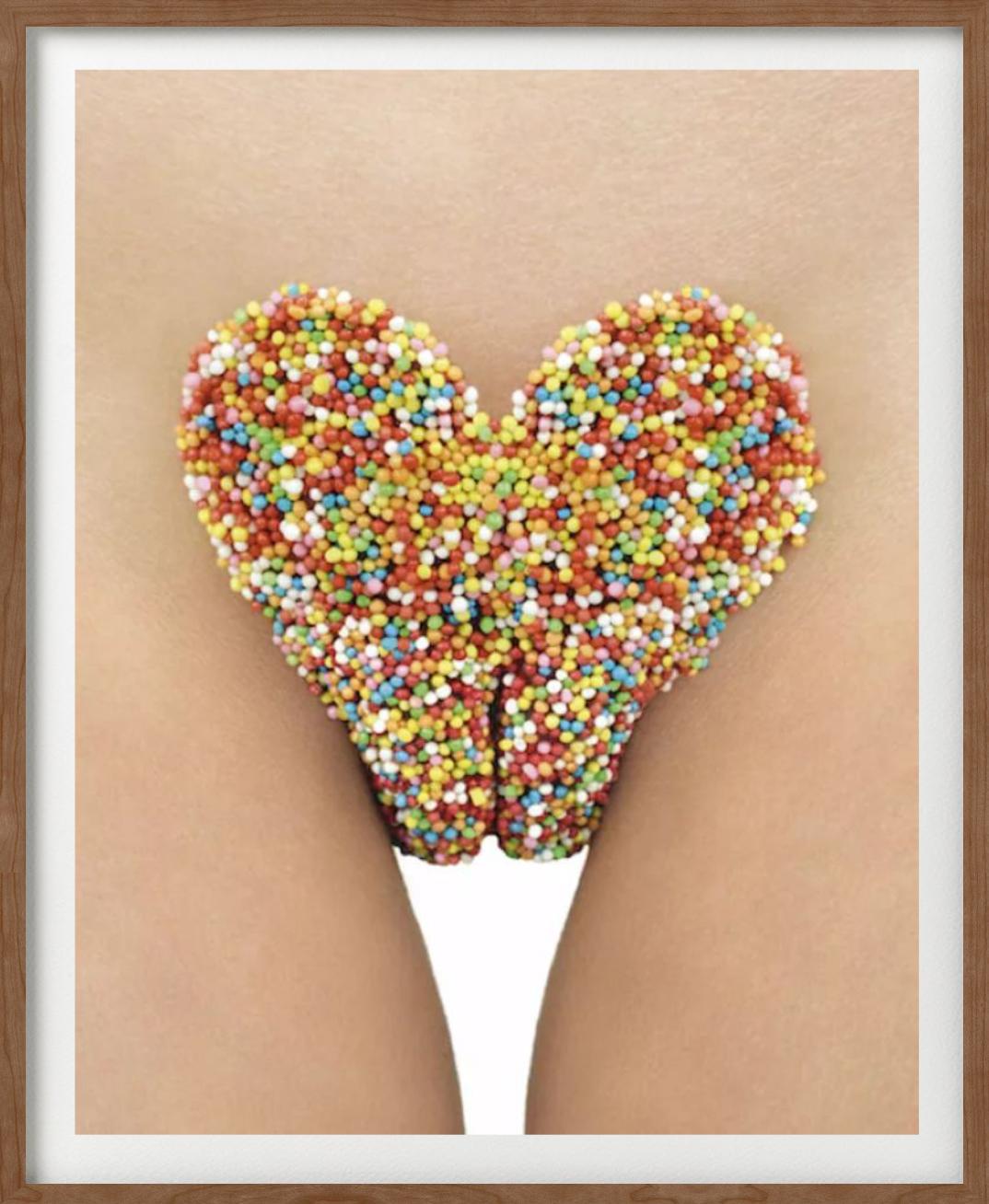 'Hundreds & Thousands' - vulva with sugar sprinkles, fine art photography, 2006 - Beige Color Photograph by Rankin