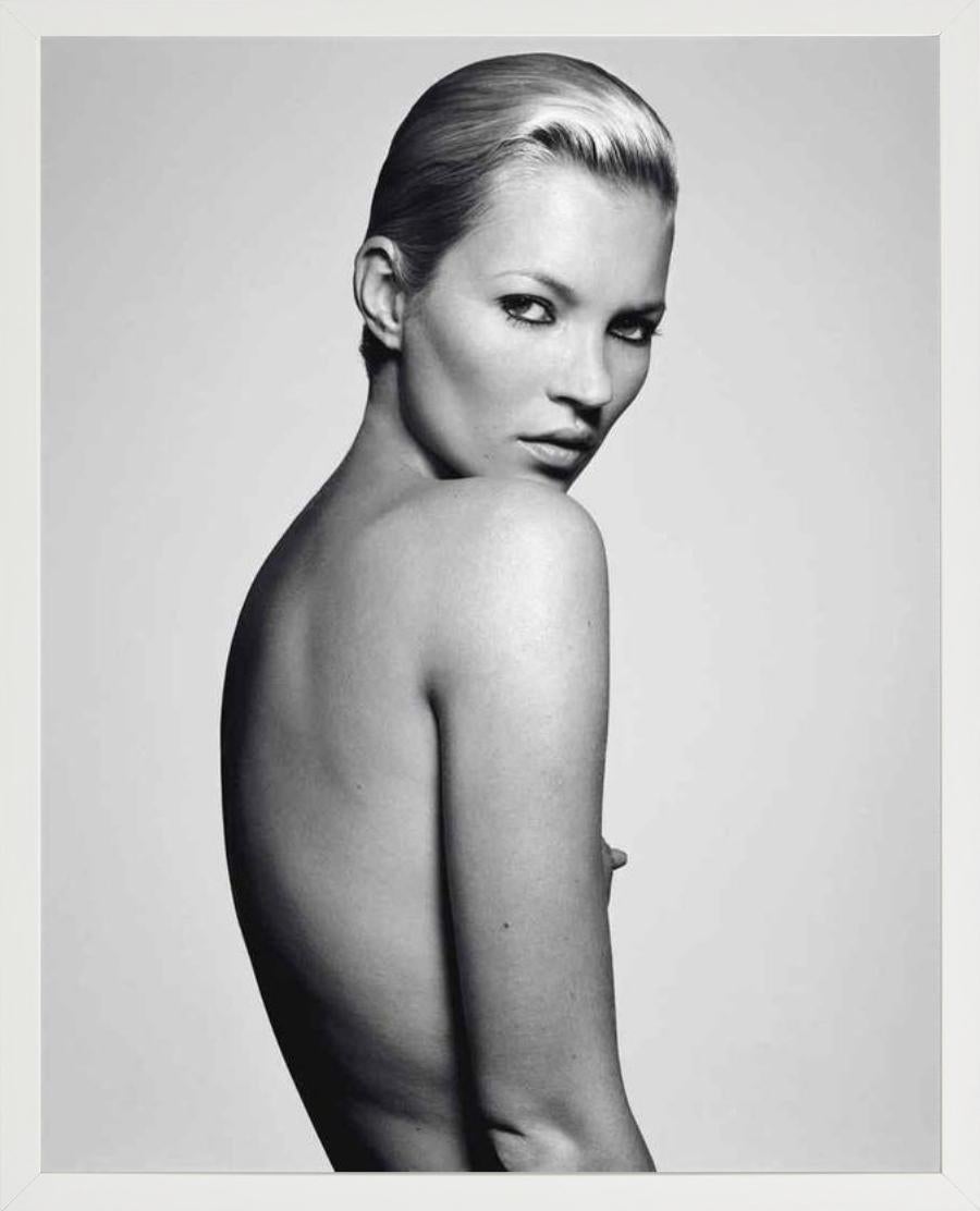 Kate Moss' Little Nipple - Nude Portrait of the Model, fine art photography 2001 - Gray Black and White Photograph by Rankin