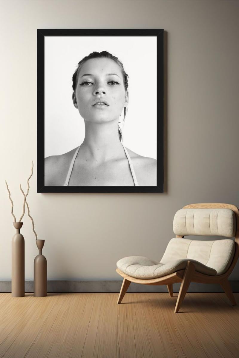 Kate's Look - Portrait of the Supermodel Kate Moss, Fine Art Photography, 1998 - Gray Black and White Photograph by Rankin