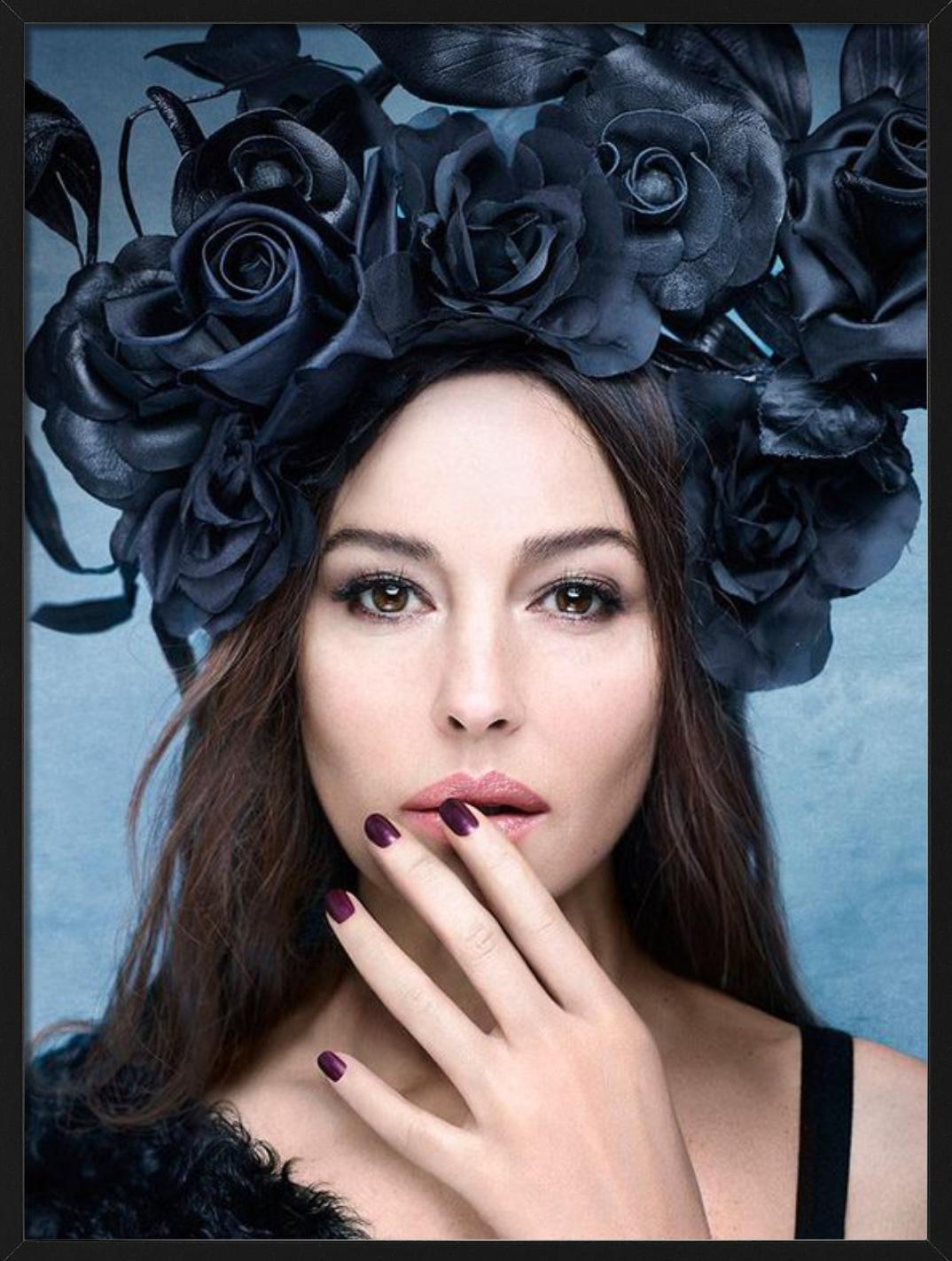 Monica Bellucci Belladonna, Portrait with Flowercrown, Fine Art Photography 2012 For Sale 1
