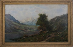 19th Century Original Hudson River School Landscape - Fishing in Sierras