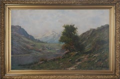 Paisaje original de la Escuela del Río Hudson del siglo XIX - Pesca en las Sierras