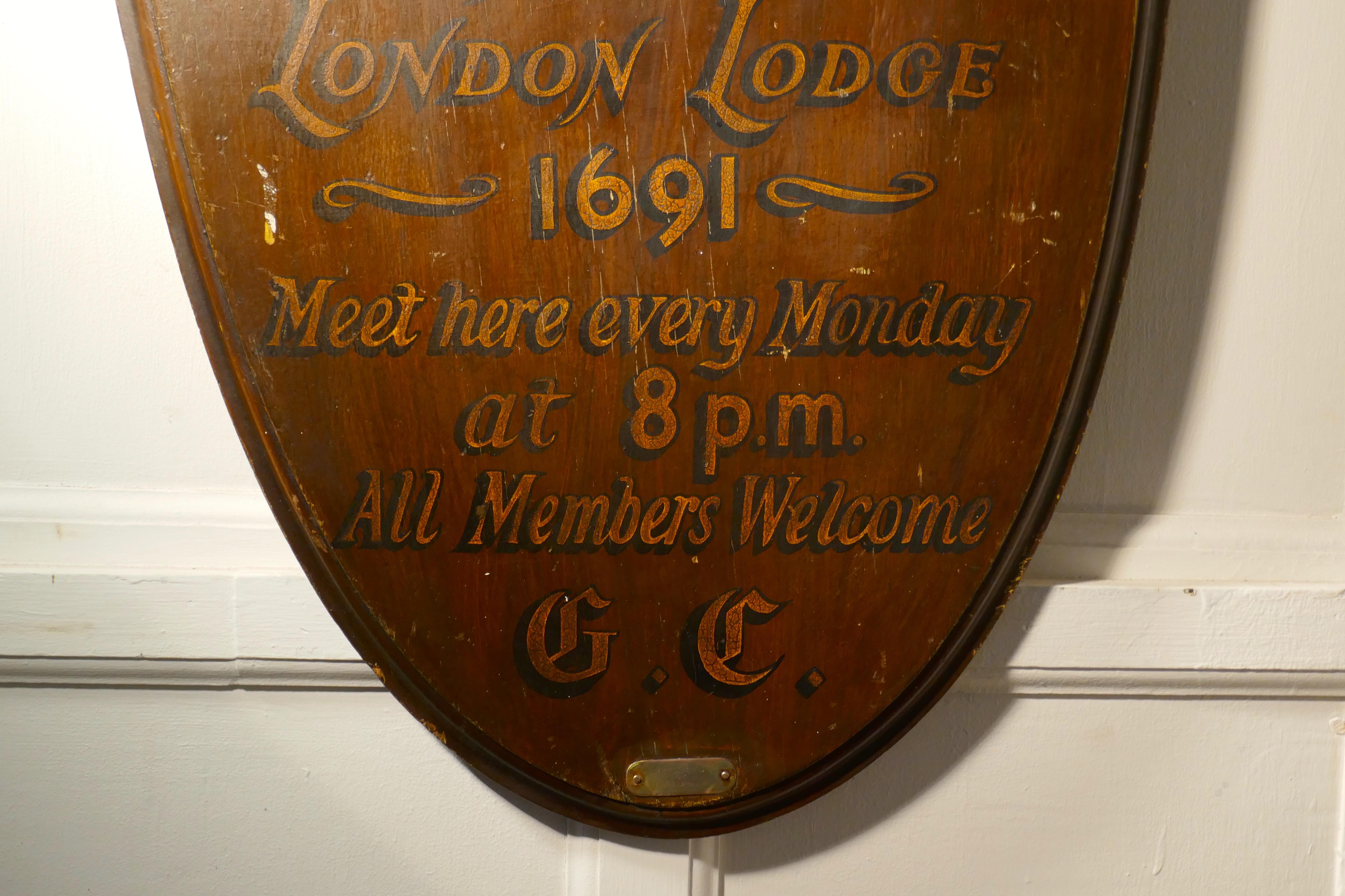 Victorian R.A.O.B Buffaloes, New London Lodge 1691, Oak Wall Plaque / Shield