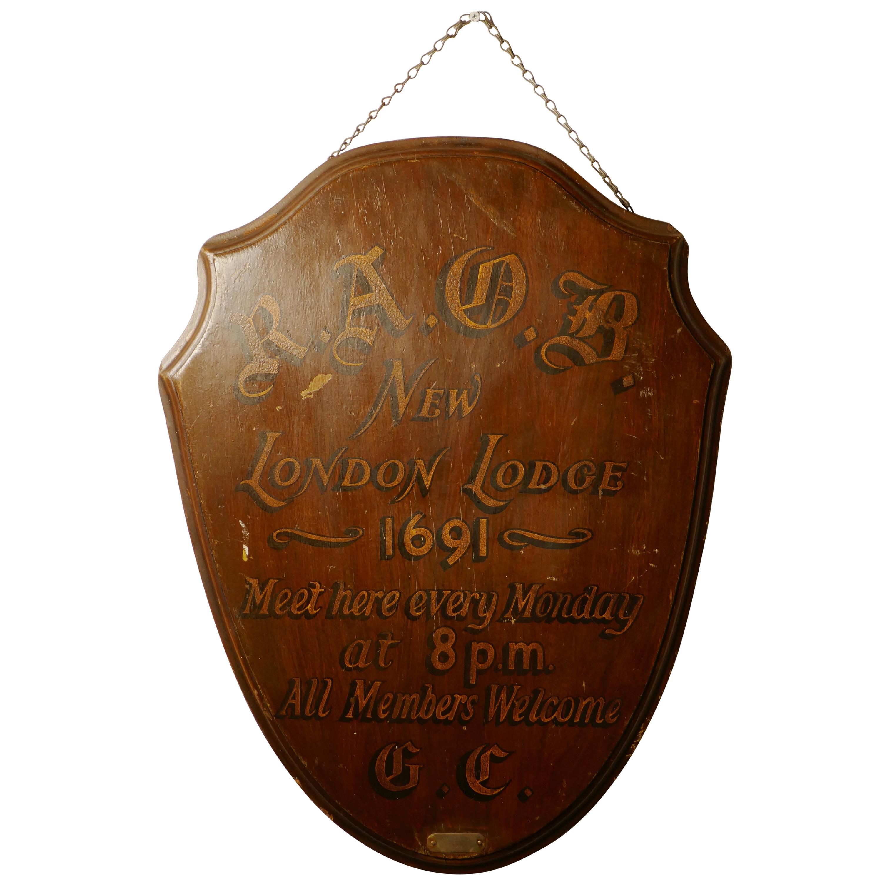 R.A.O.B Buffaloes, New London Lodge 1691, Oak Wall Plaque / Shield